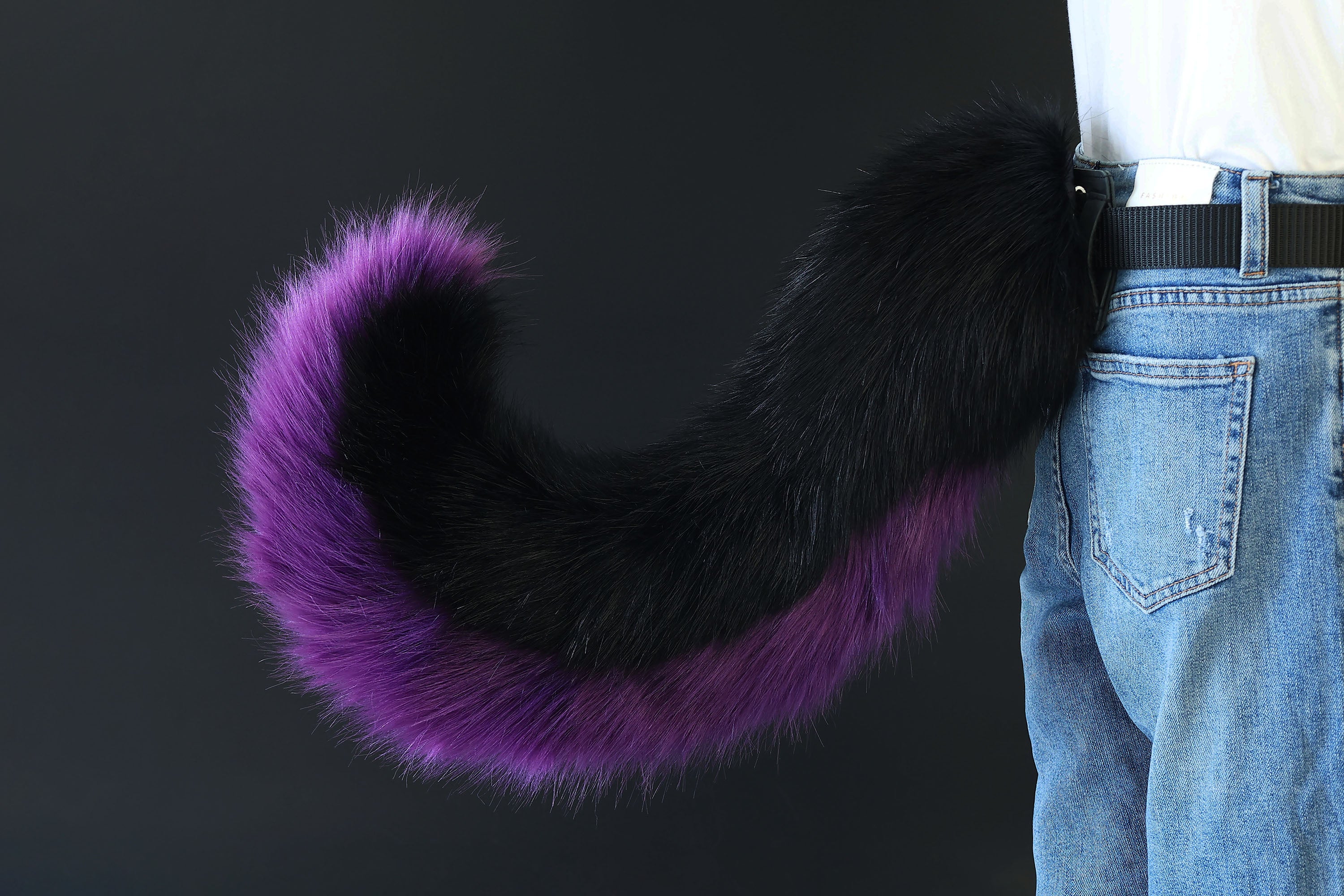 Hyper motion tail sleeve for silicone core base black purple dog hypermotion tail covers super motion tail covers therian pup kemonomimi