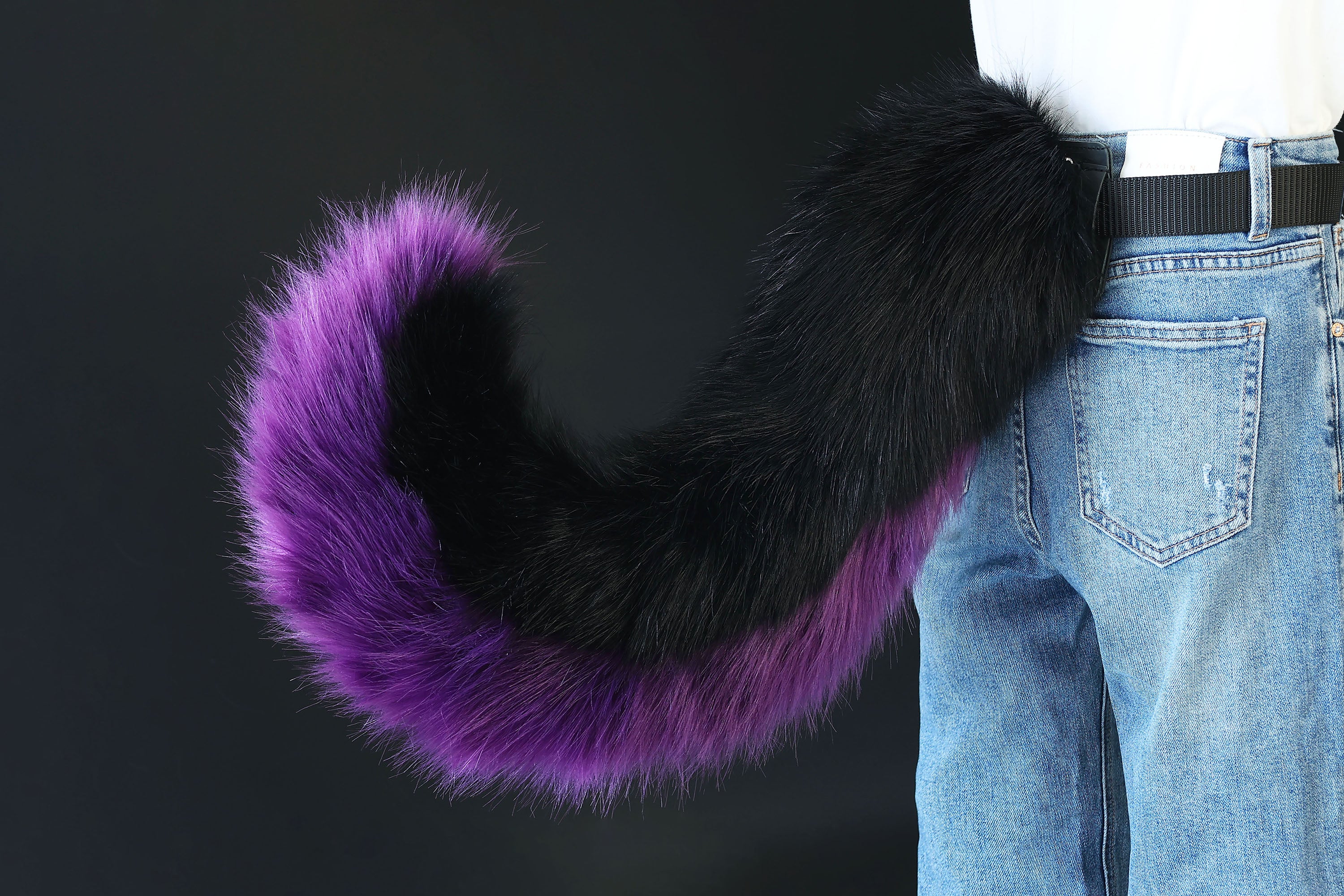 Hyper motion tail sleeve for silicone core base black purple dog hypermotion tail covers super motion tail covers therian pup kemonomimi