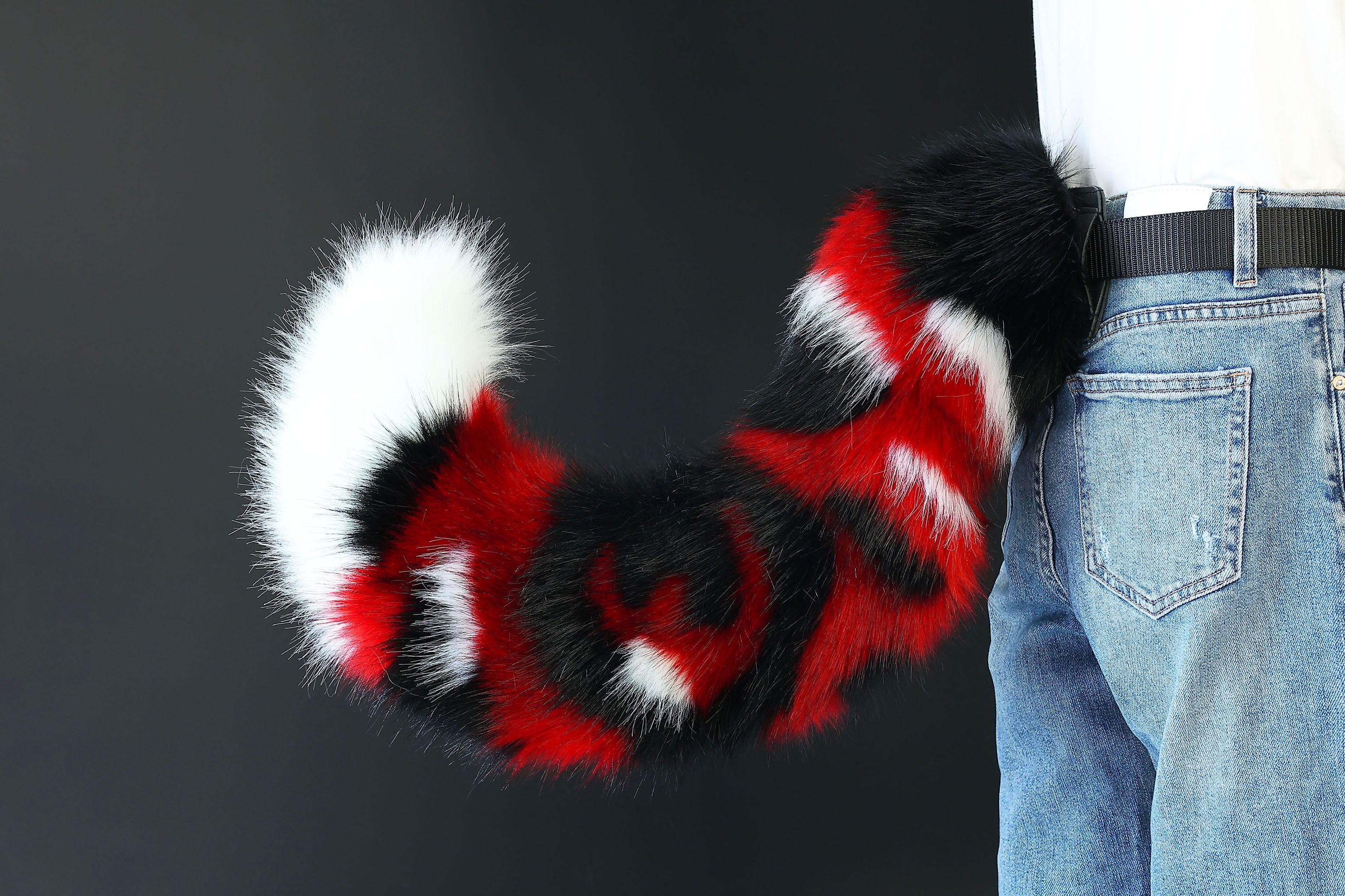 Calico red hyper motion tail sleeve for silicone core tail base dog hypermotion tail covers super motion tail covers therian puppy kemonomimi