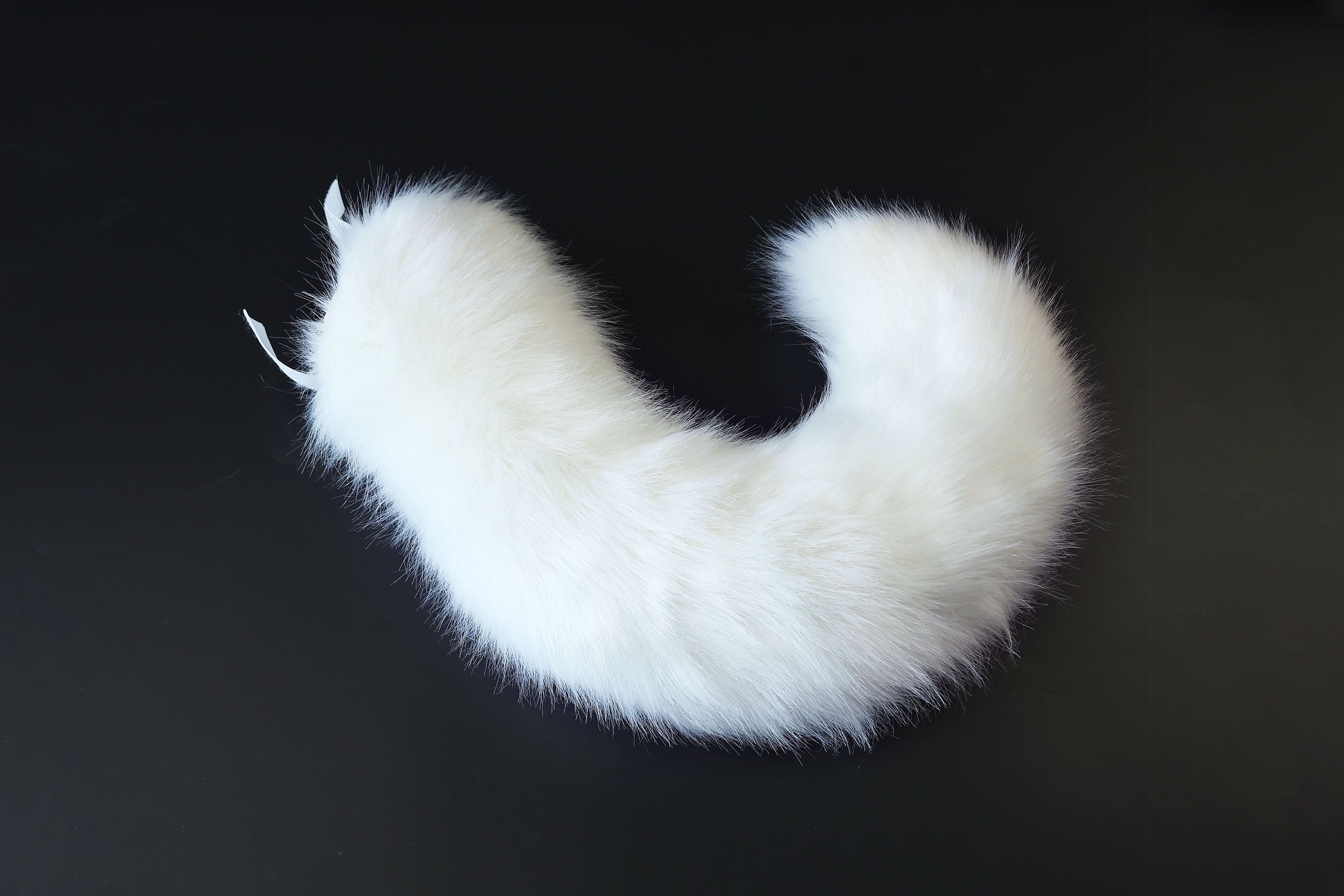 White faux fur hyper motion tail sleeve for silicone tail dog hypermotion tail covers super motion tail covers puppy therian cat kemonomimi