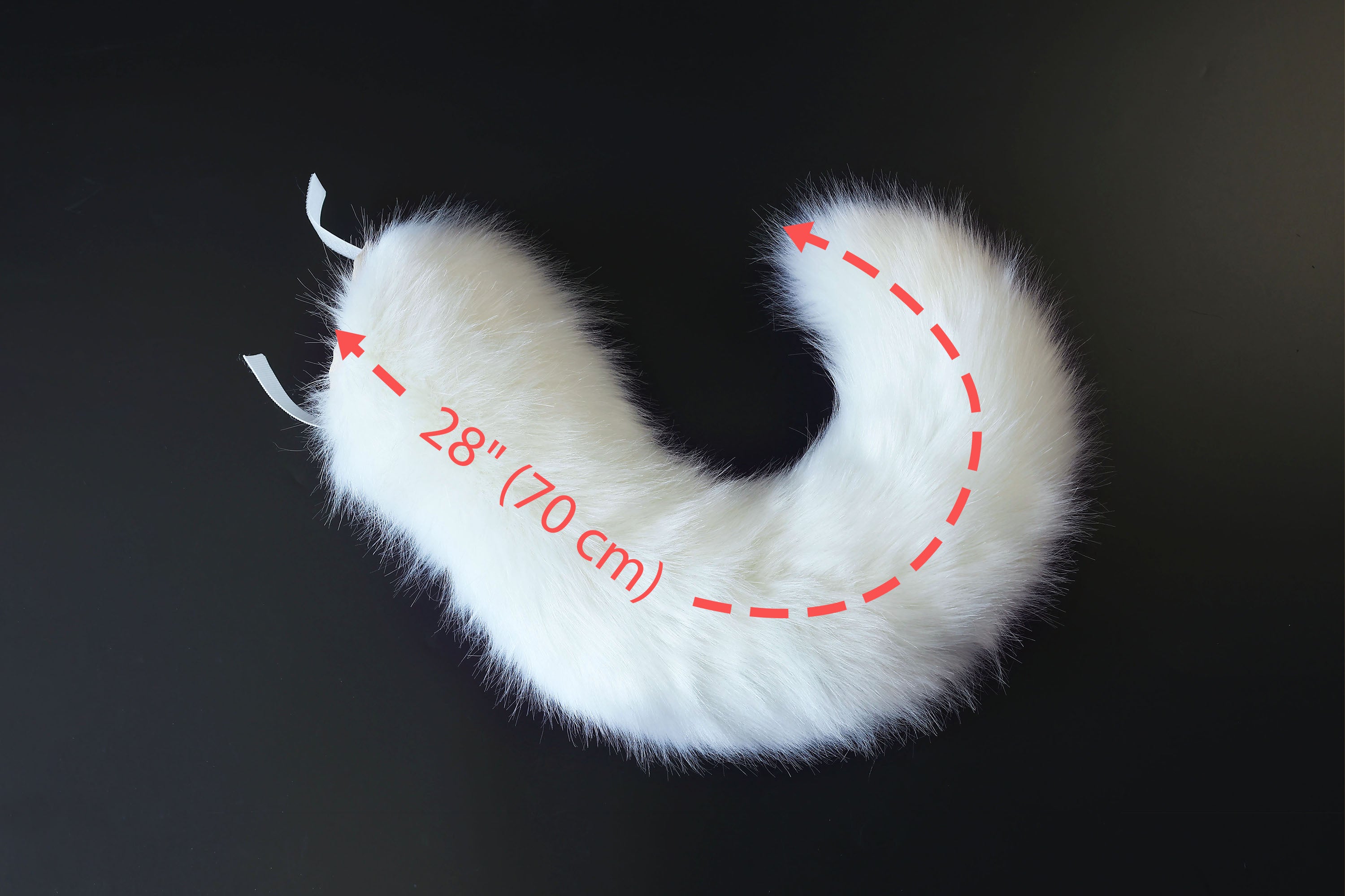White faux fur hyper motion tail sleeve for silicone tail dog hypermotion tail covers super motion tail covers puppy therian cat kemonomimi