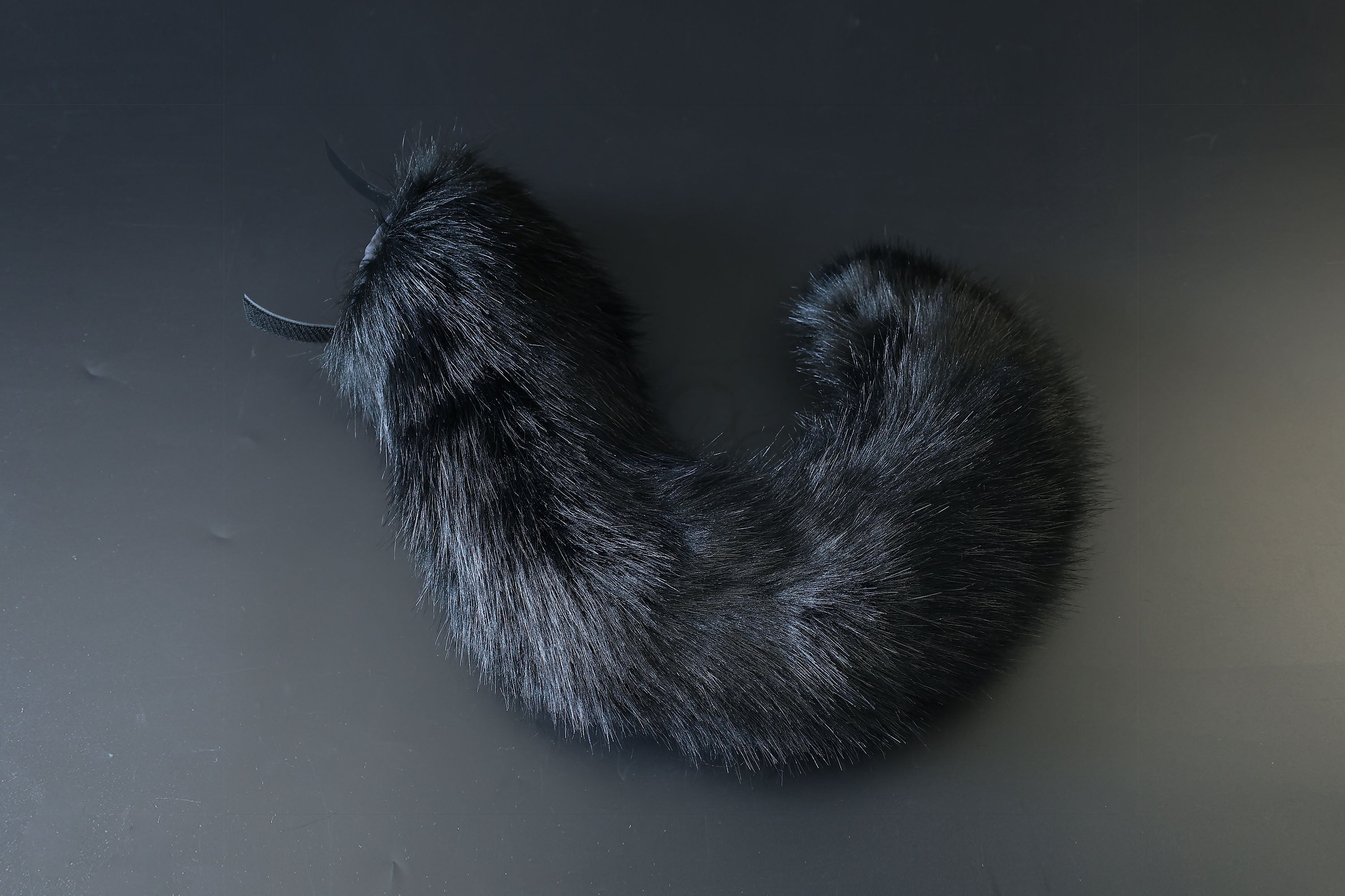 Black faux fur hyper motion tail sleeve for silicone tail dog hypermotion tail covers super motion tail covers puppy therian cat kemonomimi