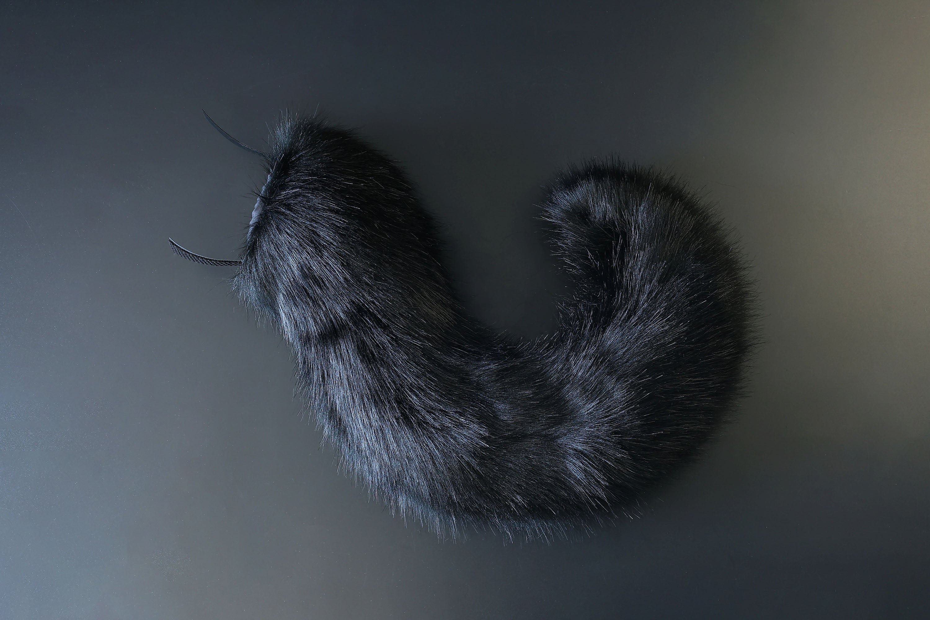 Black faux fur hyper motion tail sleeve for silicone tail dog hypermotion tail covers super motion tail covers puppy therian cat kemonomimi