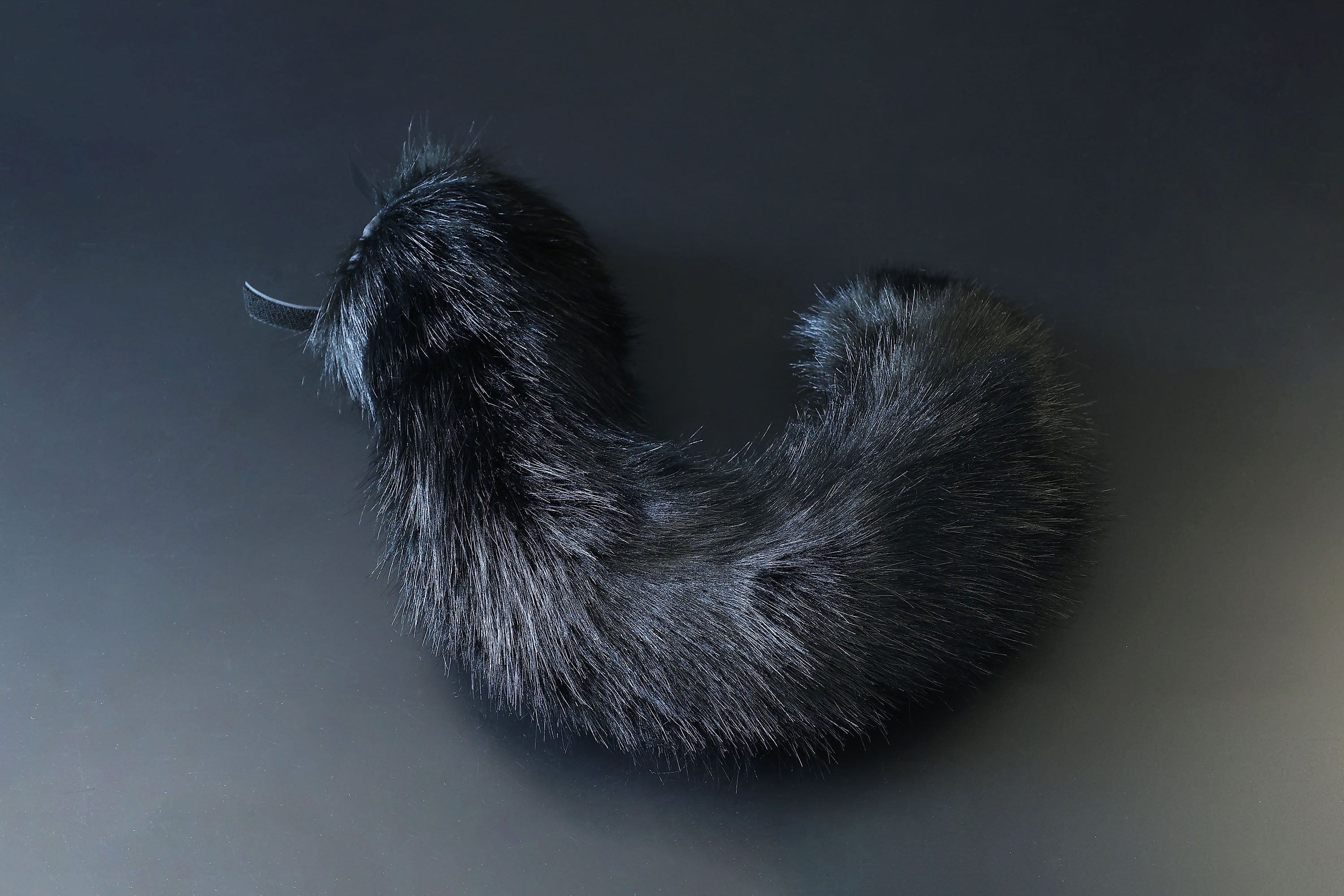 Black faux fur hyper motion tail sleeve for silicone tail dog hypermotion tail covers super motion tail covers puppy therian cat kemonomimi