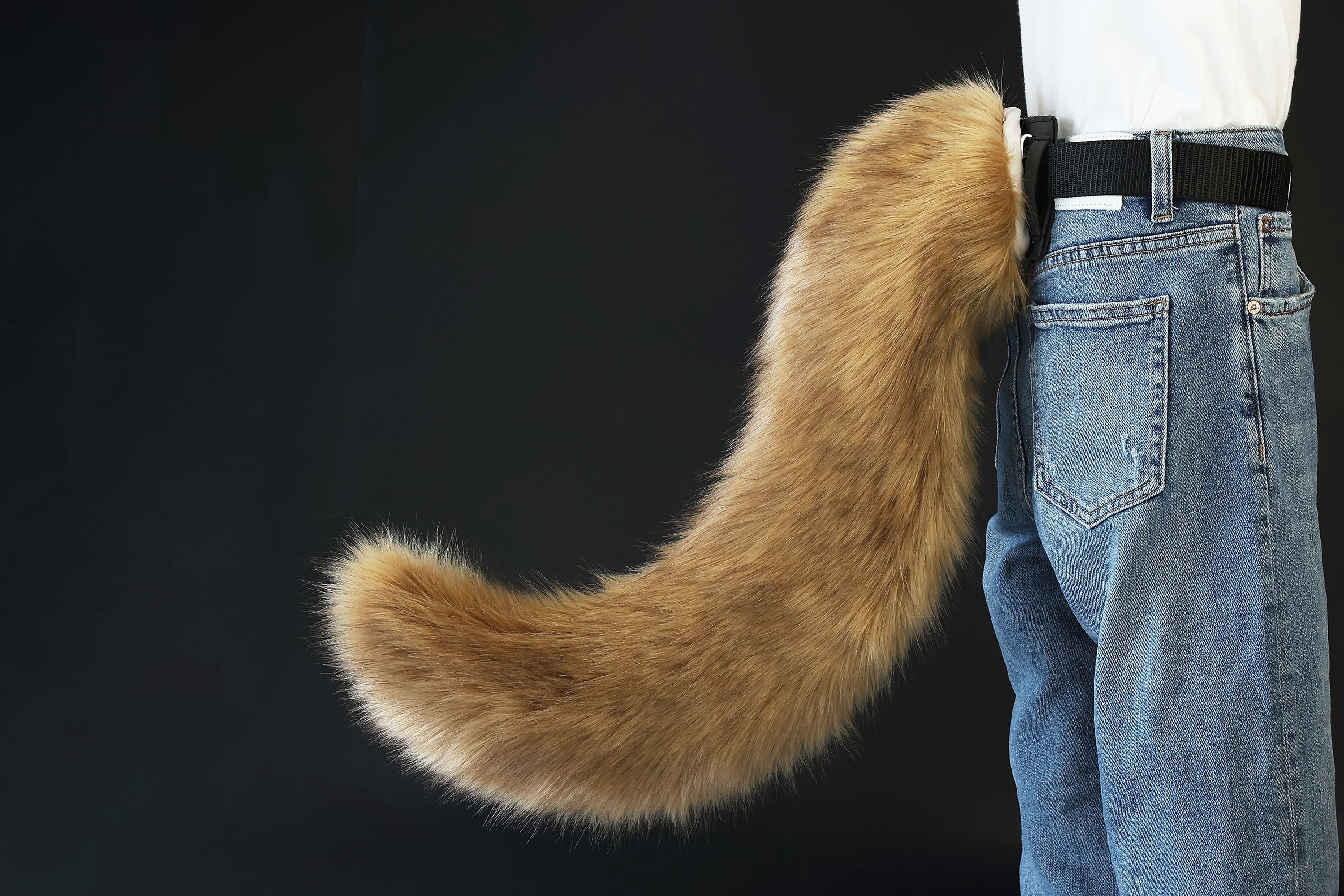 Blonde fox hyper motion tail sleeve wolf hypermotion tail covers super motion wolf tail covers fox therian  cat tail sleeve kemonomimi kitten