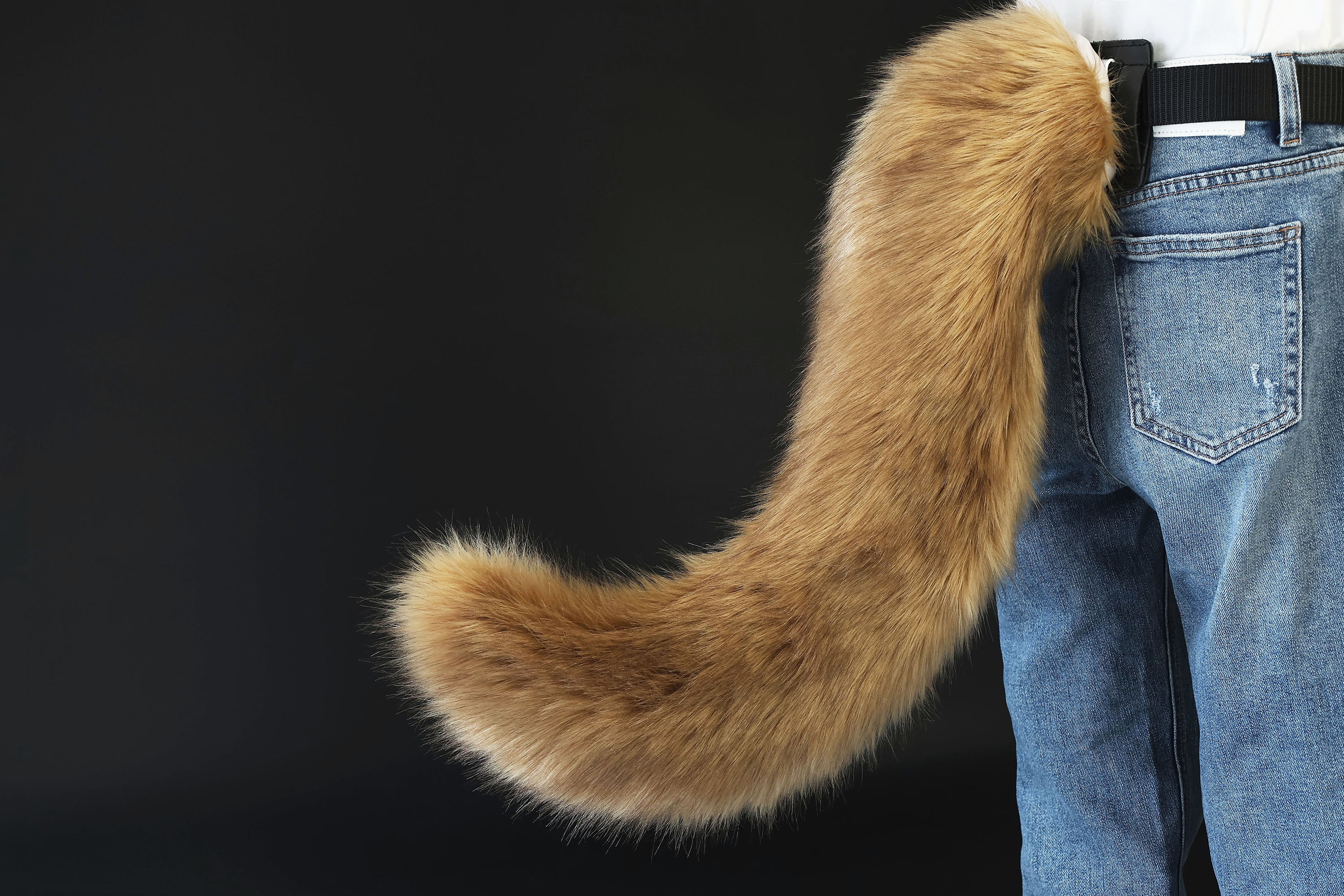 Blonde fox hyper motion tail sleeve wolf hypermotion tail covers super motion wolf tail covers fox therian  cat tail sleeve kemonomimi kitten