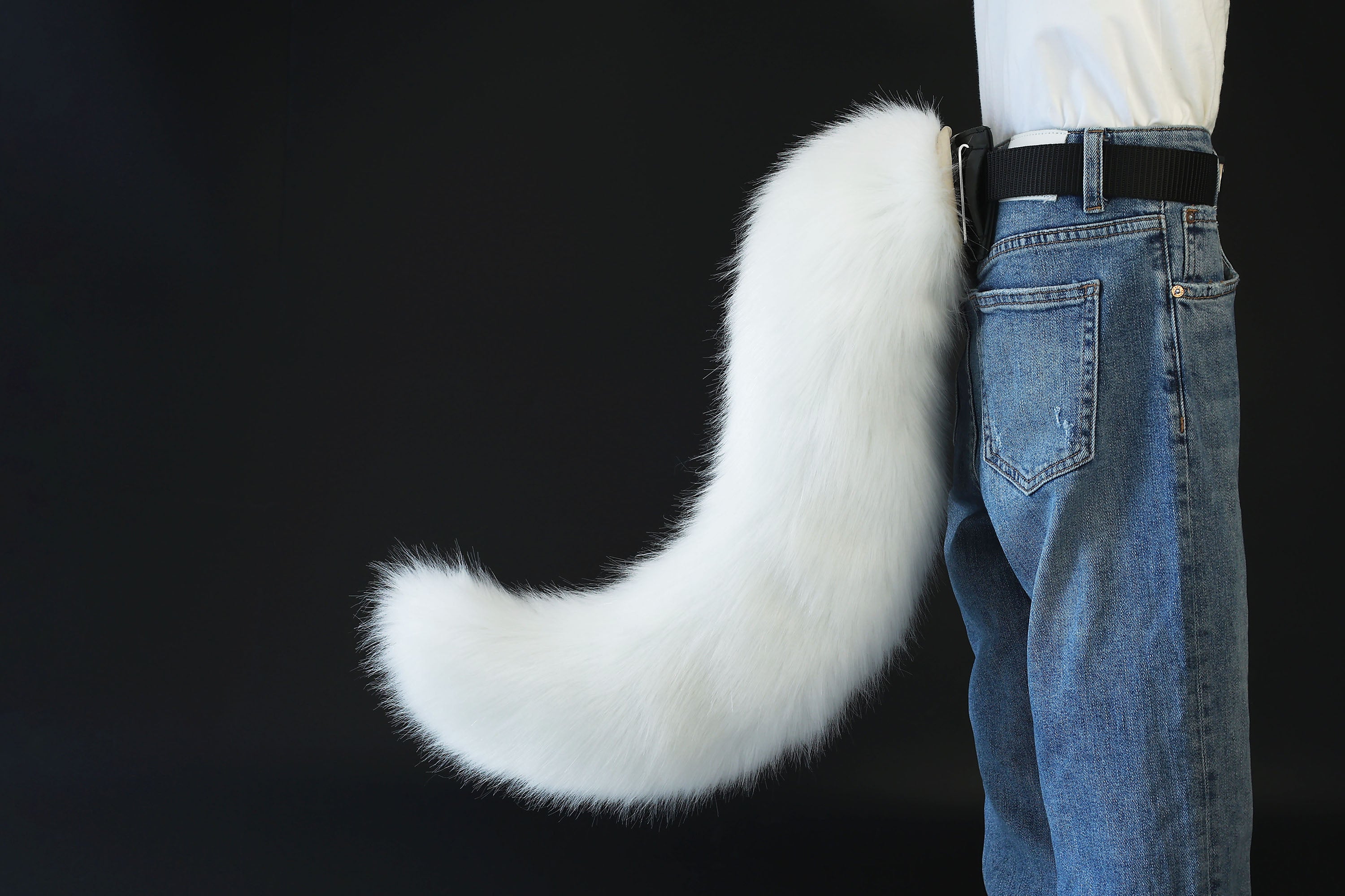 White fox hyper motion tail sleeve wolf hypermotion tail covers super motion wolf tail covers fox therian  cat tail sleeve kemonomimi kitten
