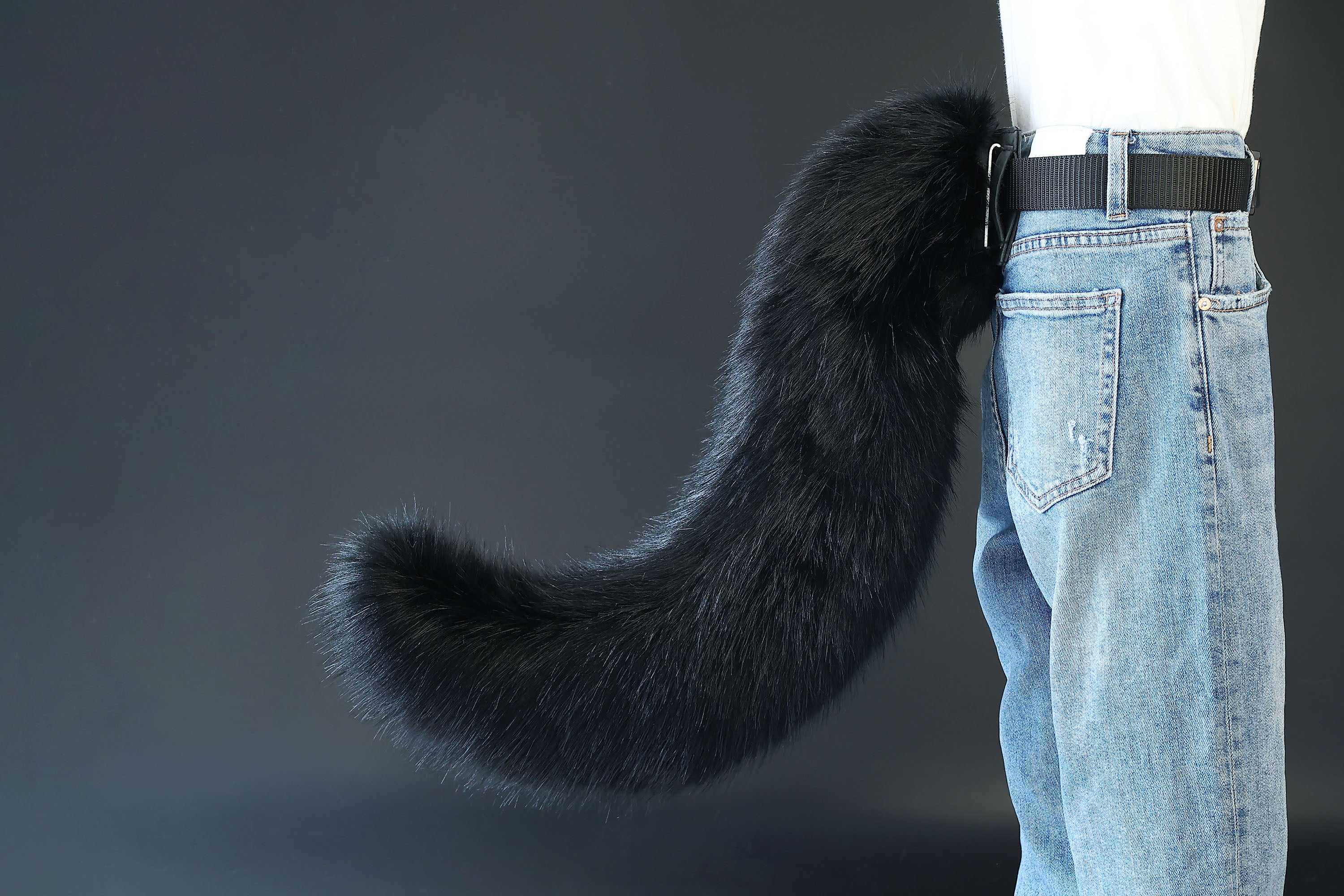 Black fox hyper motion tail sleeve wolf hypermotion tail covers super motion wolf tail covers fox therian  cat tail sleeve kemonomimi kitten