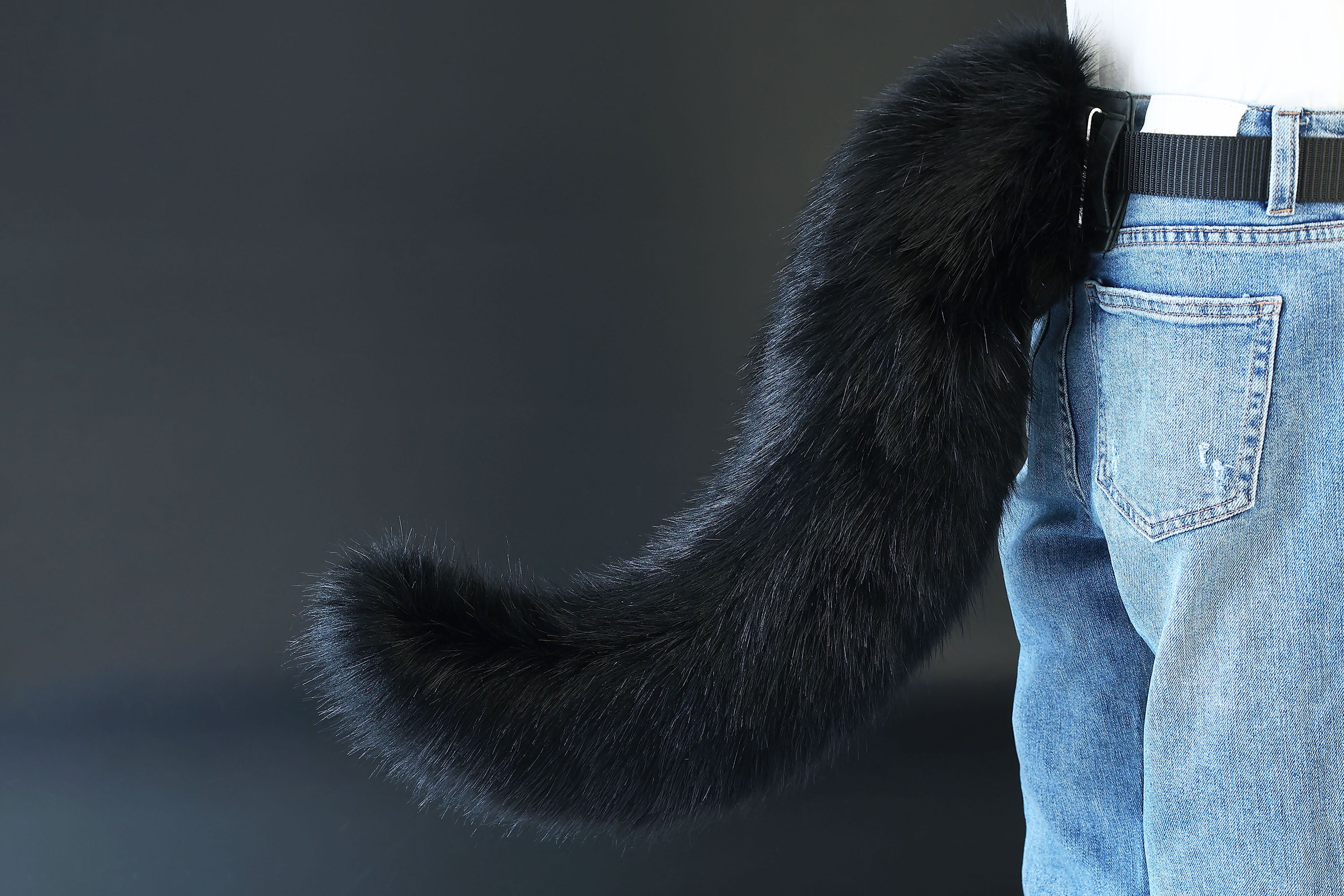 Black fox hyper motion tail sleeve wolf hypermotion tail covers super motion wolf tail covers fox therian  cat tail sleeve kemonomimi kitten