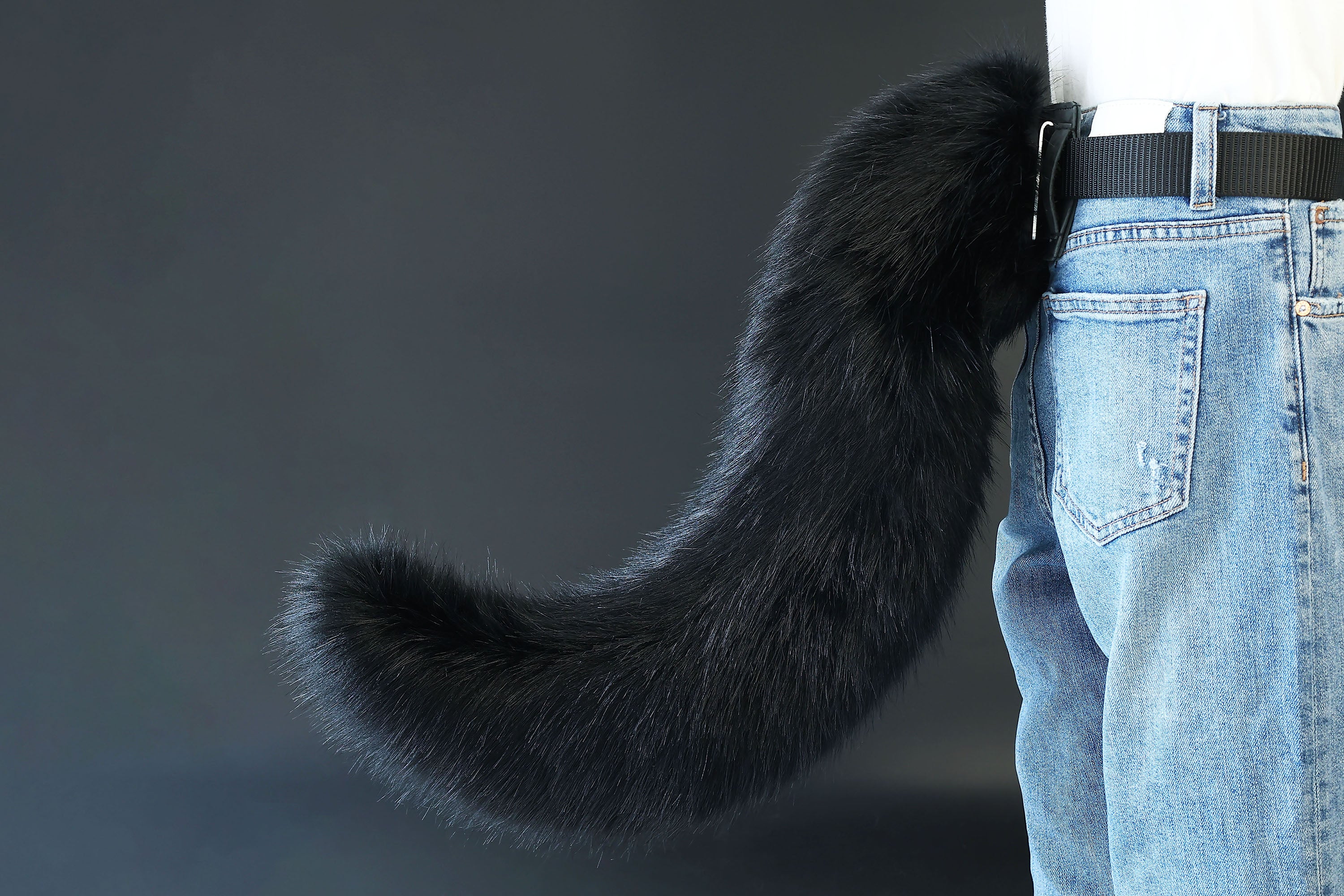 Black fox hyper motion tail sleeve wolf hypermotion tail covers super motion wolf tail covers fox therian  cat tail sleeve kemonomimi kitten