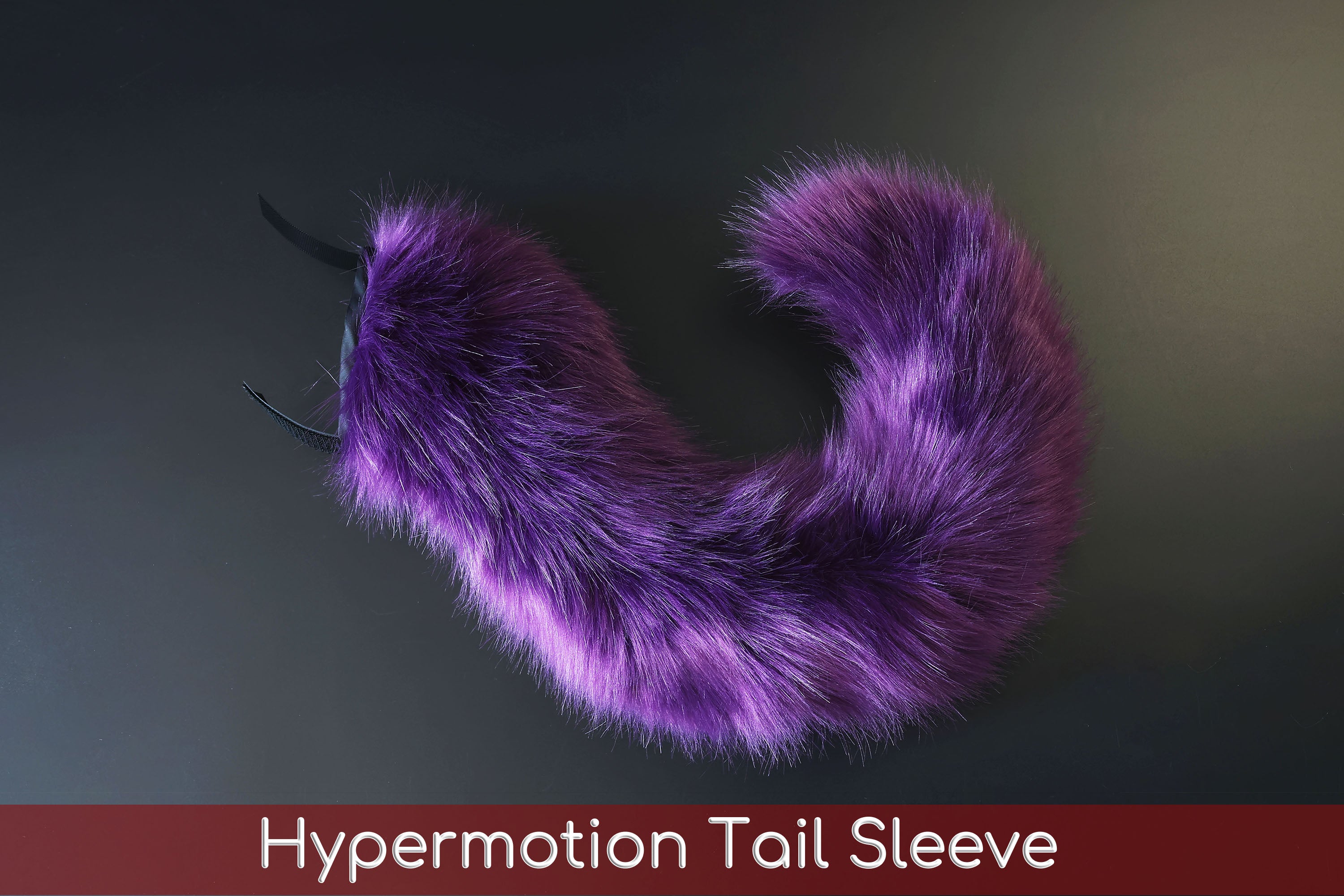 Dark purple faux fur hyper motion tail sleeve for silicone tail dog hypermotion tail covers super motion tail covers puppy therian cat kemonomimi
