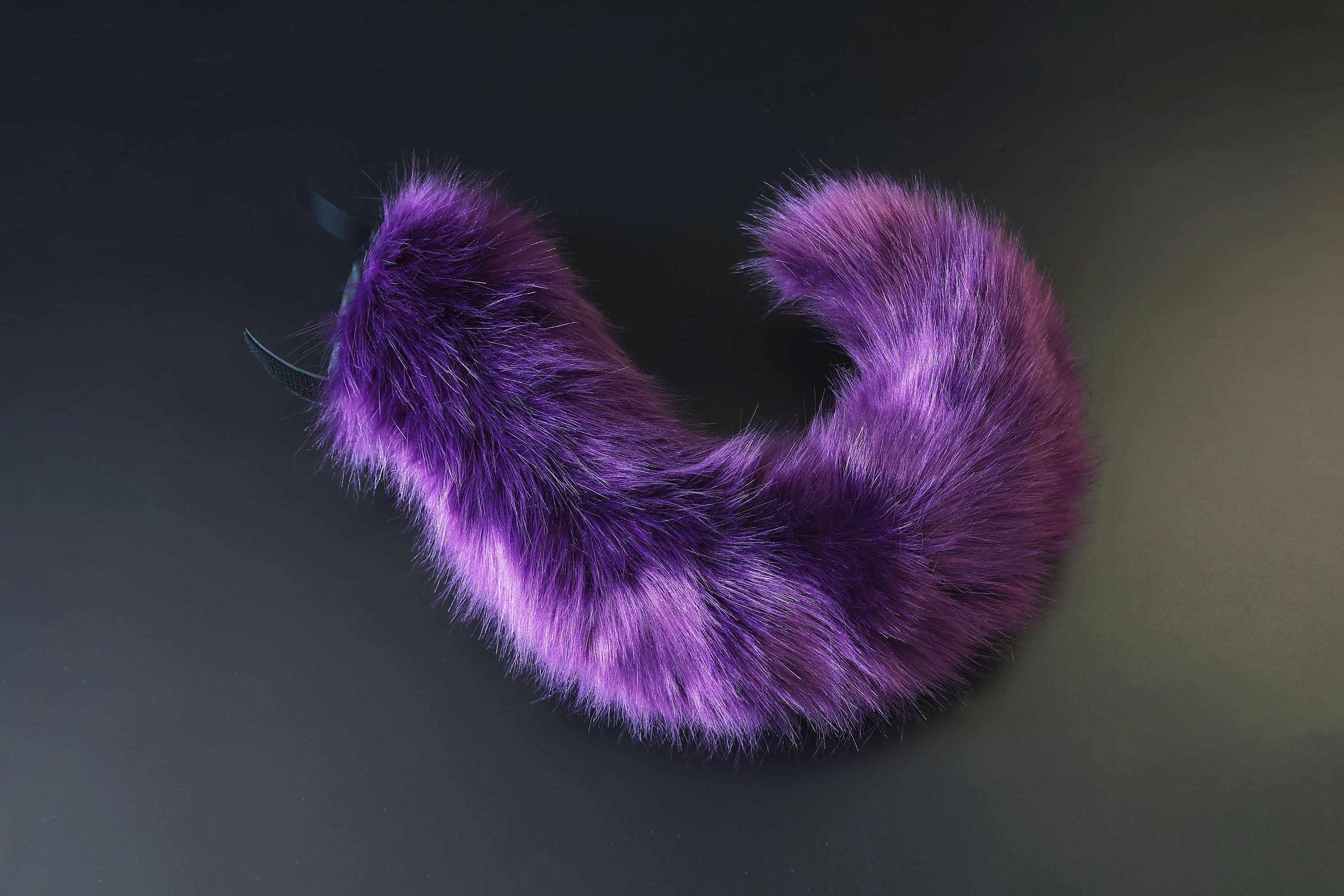 Dark purple faux fur hyper motion tail sleeve for silicone tail dog hypermotion tail covers super motion tail covers puppy therian cat kemonomimi