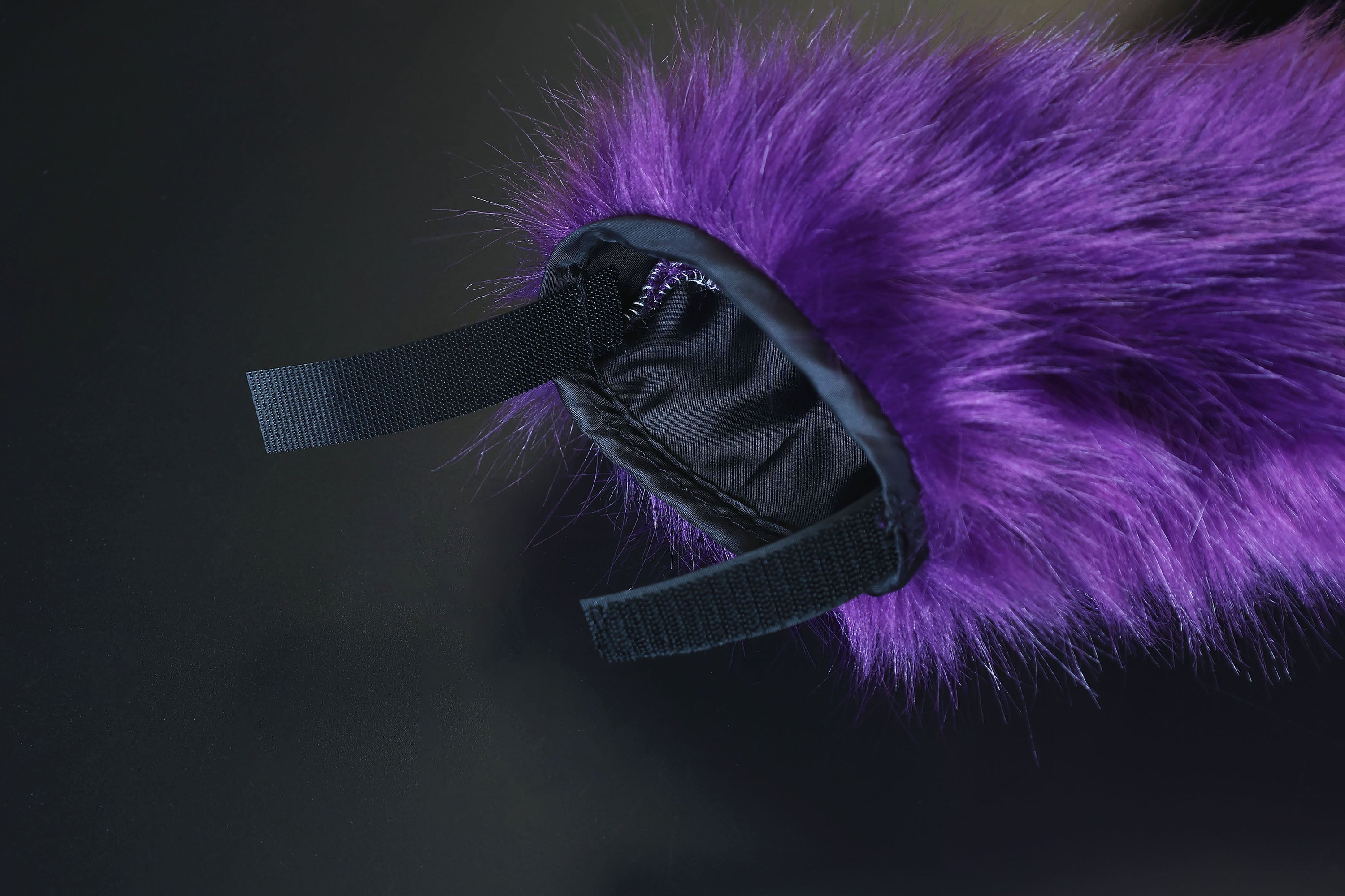 Dark purple faux fur hyper motion tail sleeve for silicone tail dog hypermotion tail covers super motion tail covers puppy therian cat kemonomimi