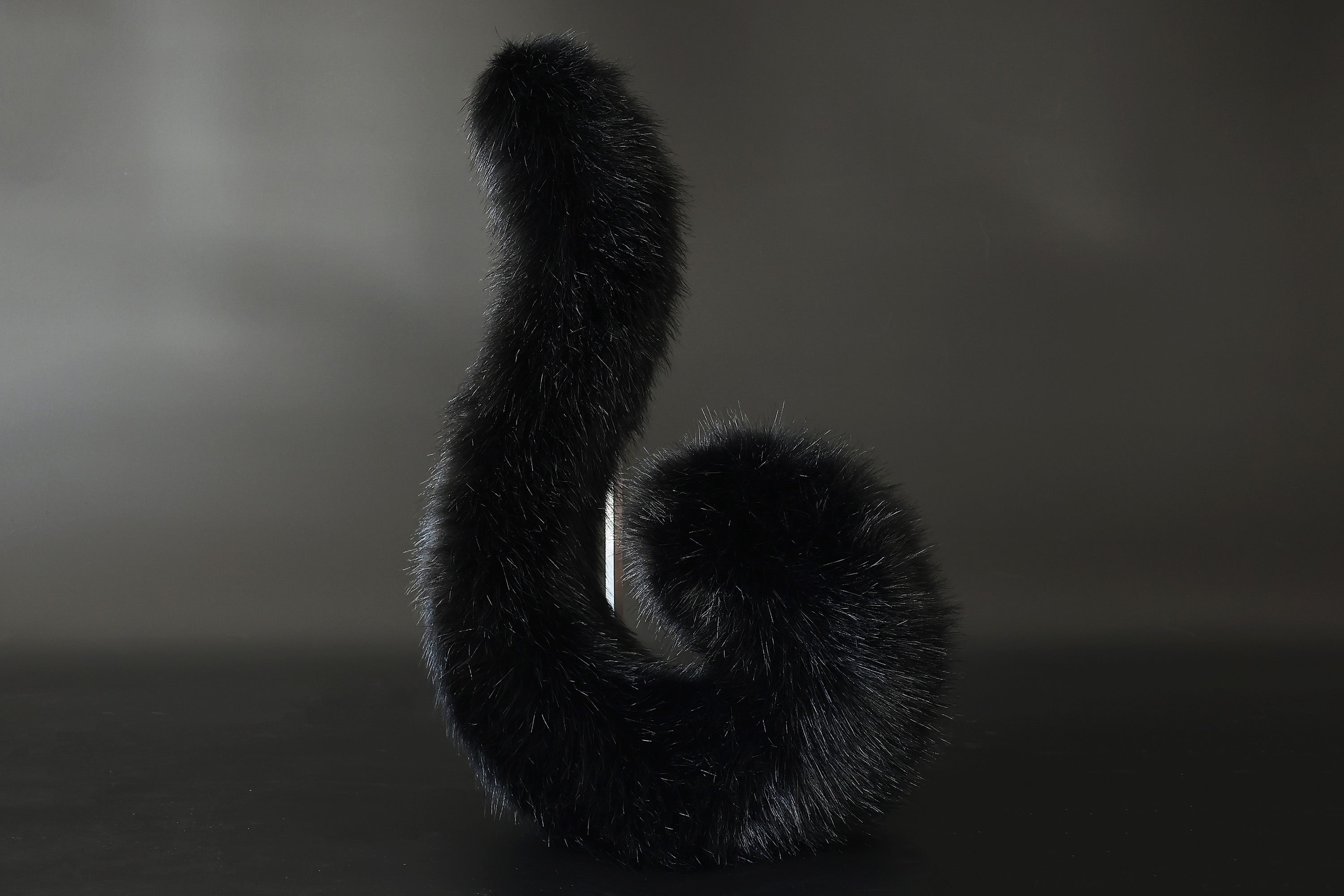 Realistic black faux fur cat ears and tail butt plug kitten ears and tail kittenplay anime cosplay petplay ear and tail kitten kemonomimi cat therian