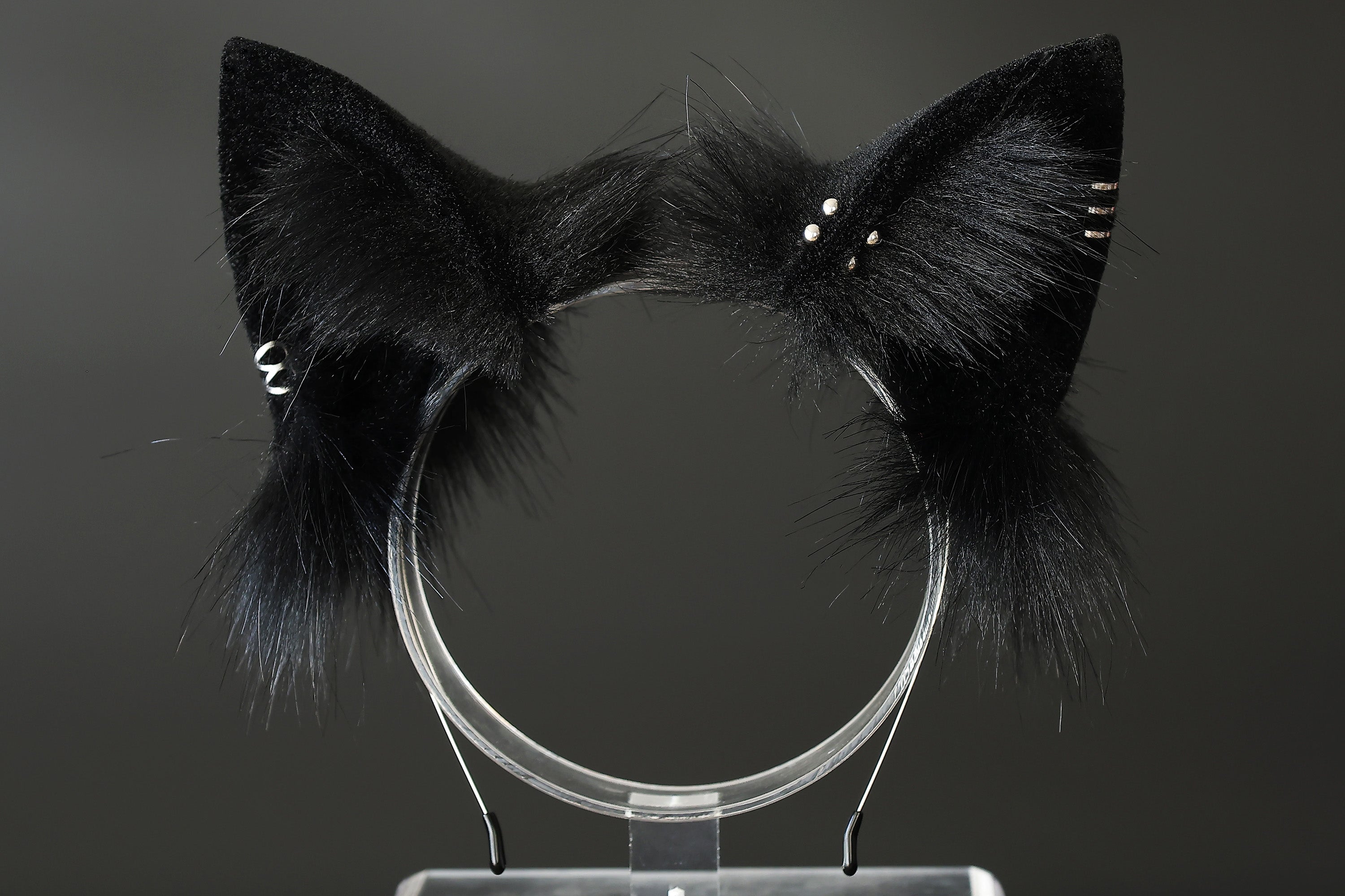 Realistic black faux fur cat ears and tail butt plug kitten ears and tail kittenplay anime cosplay petplay ear and tail kitten kemonomimi cat therian