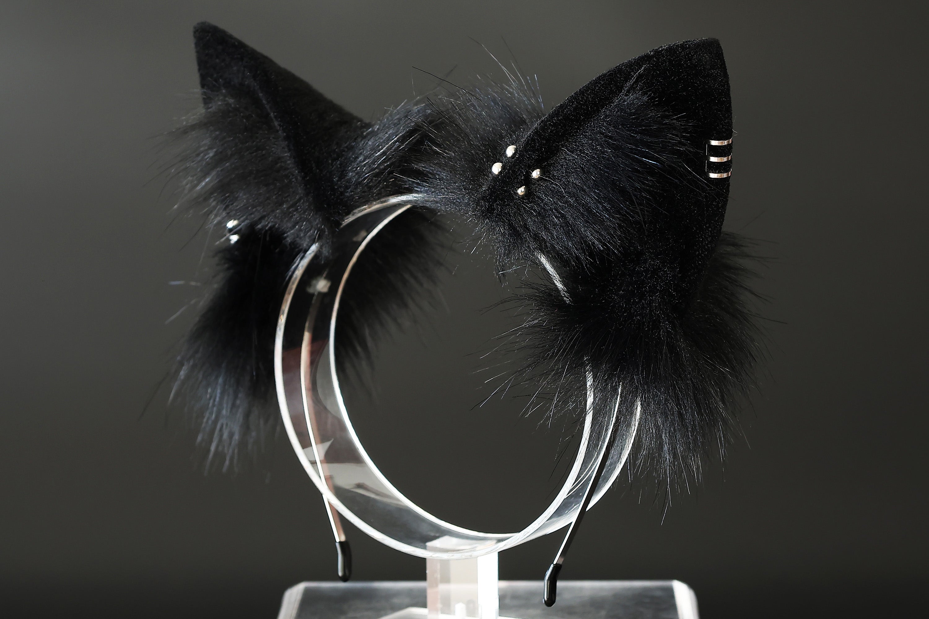 Realistic black faux fur cat ears and tail butt plug kitten ears and tail kittenplay anime cosplay petplay ear and tail kitten kemonomimi cat therian