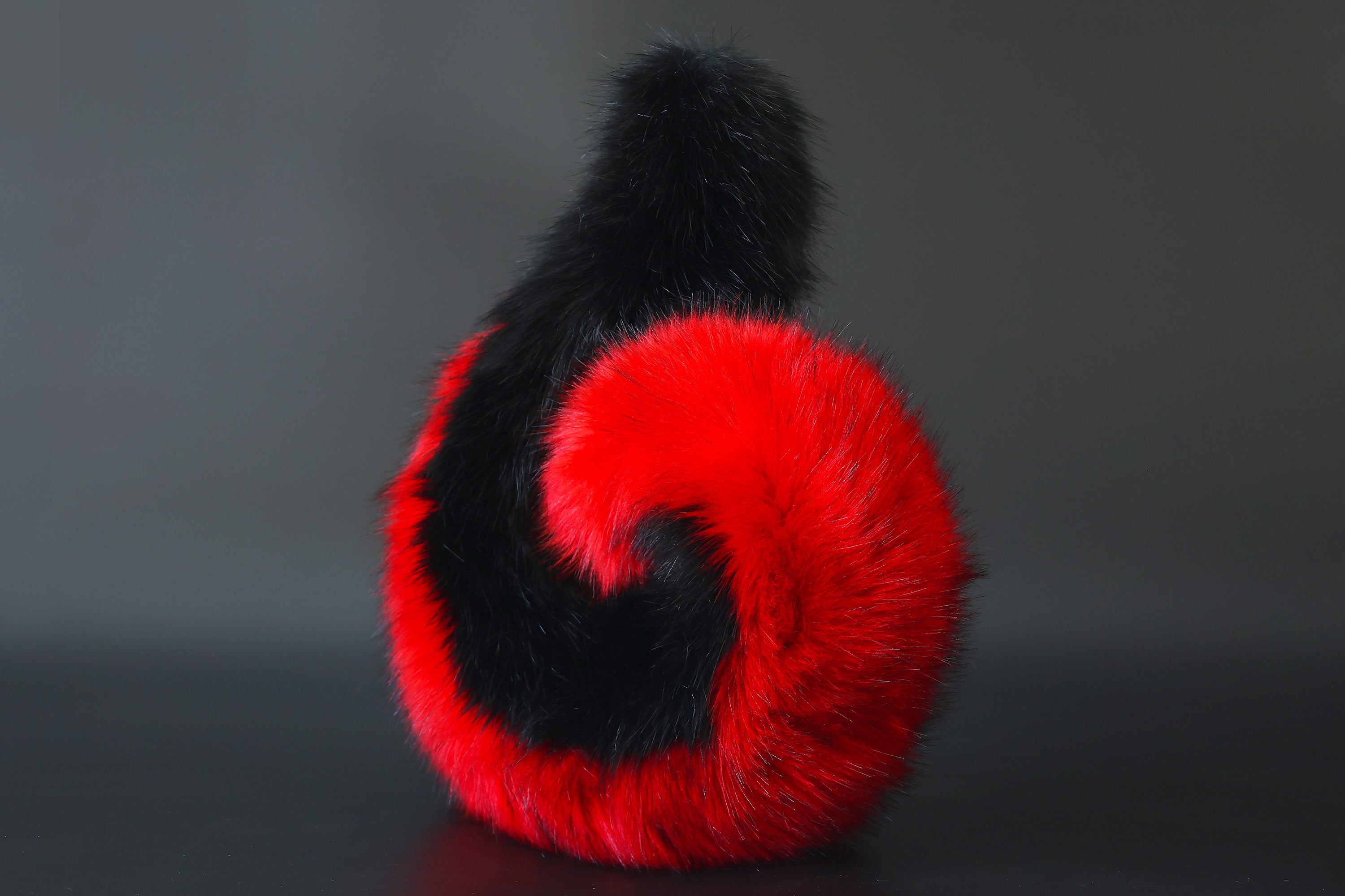 Black red husk puppy ear and tail dog kemonomimi faux fur shepherd dog tail and ear Shiba Inu puppy ear and tail plug animal cosplay puppy play halloween gift