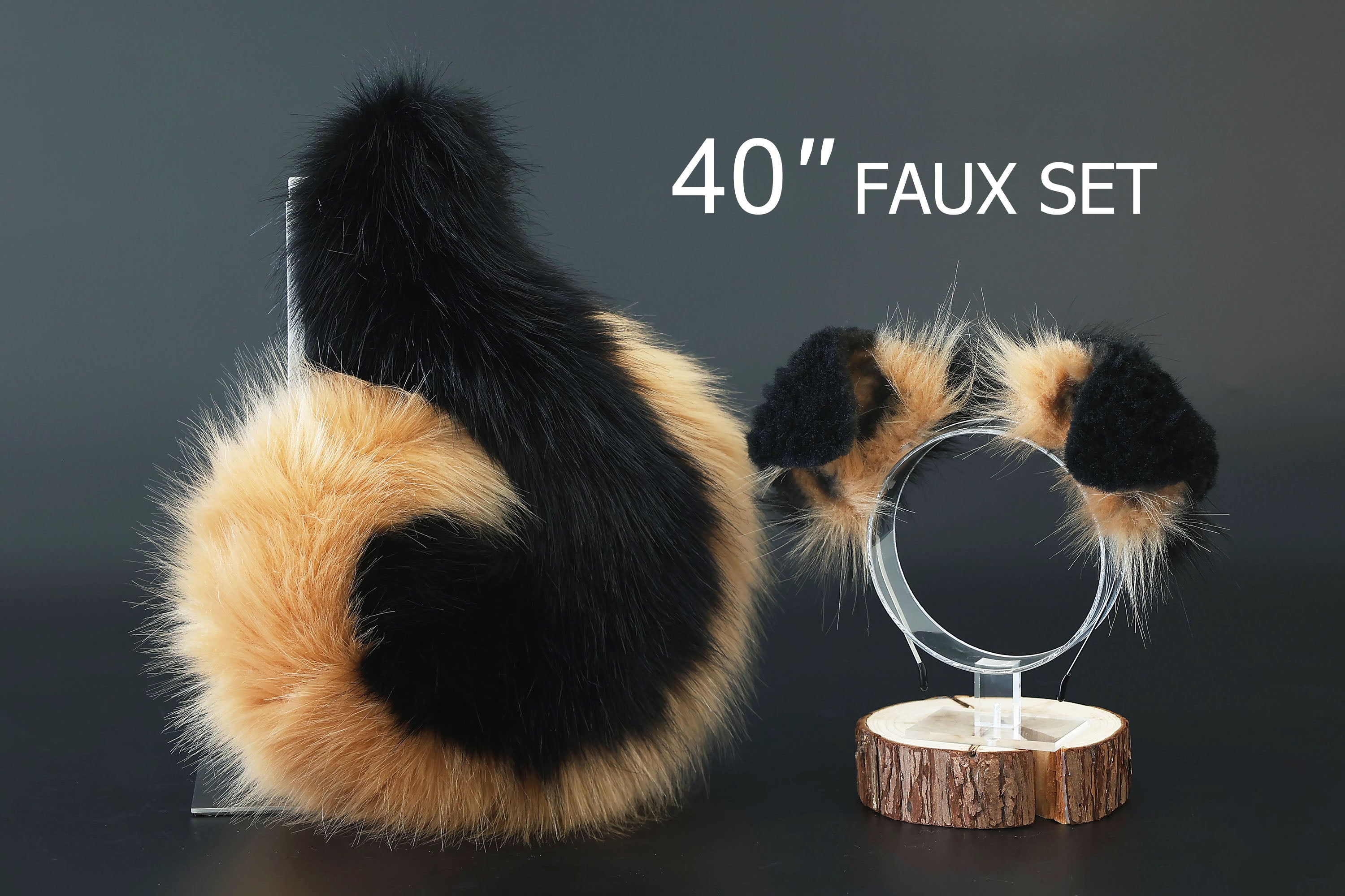 Black Blonde puppy ear and tail plug set kemonomimi Shepherd dog ear and tail plug set Shiba Inu dog ear and tail butt plug set cosplay petplay puppy play