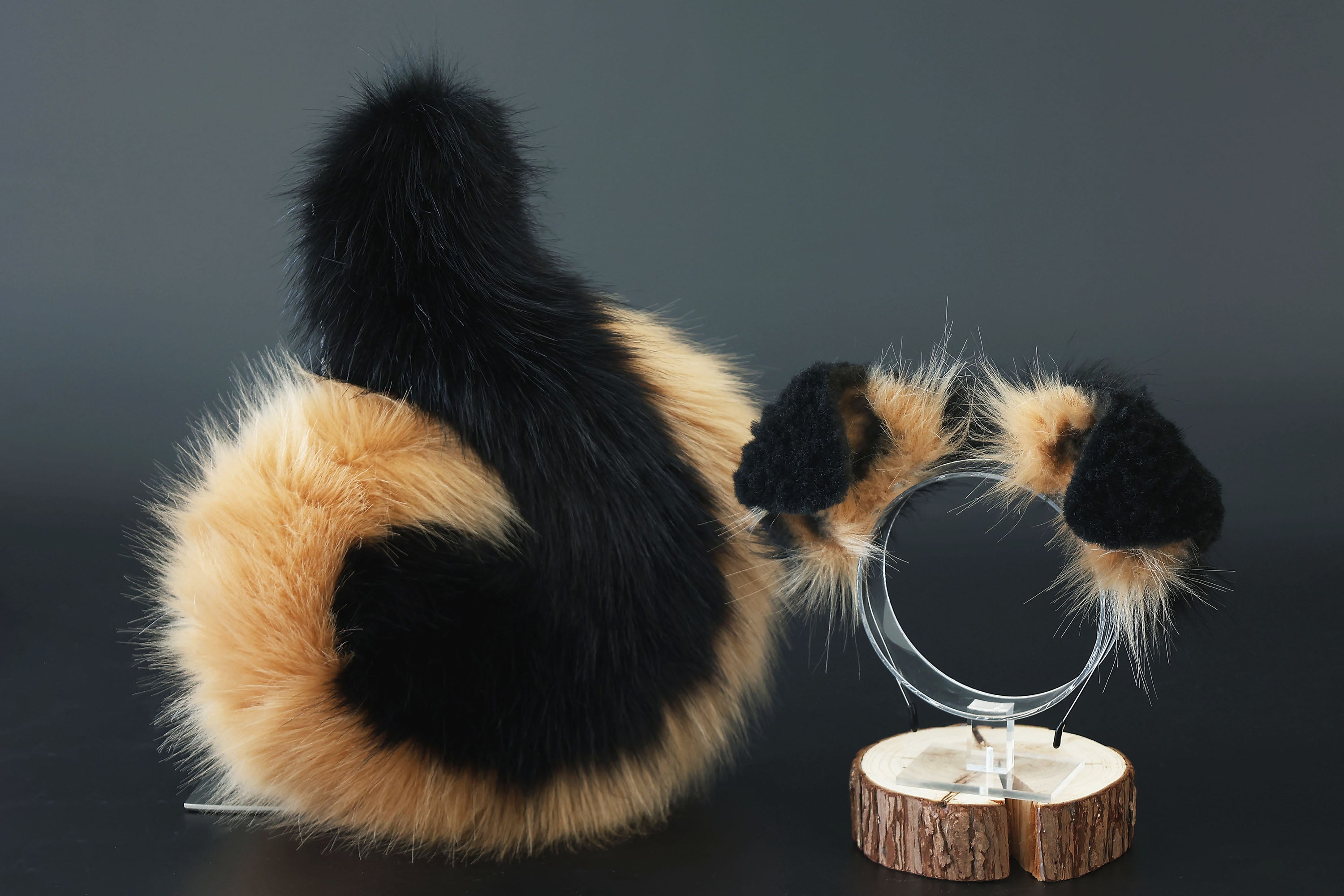 Black Blonde puppy ear and tail plug set kemonomimi Shepherd dog ear and tail plug set Shiba Inu dog ear and tail butt plug set cosplay petplay puppy play
