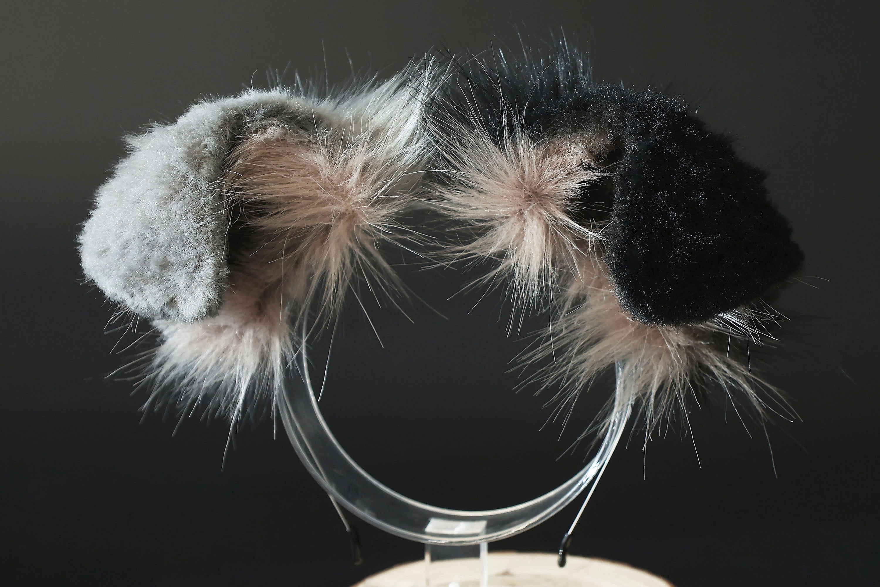 Gray black faux fur shepherd dog tail and ear Shiba Inu dog ear and tail butt plug dog therian animal cosplay puppy ear and tail puppy kemonomimi gift