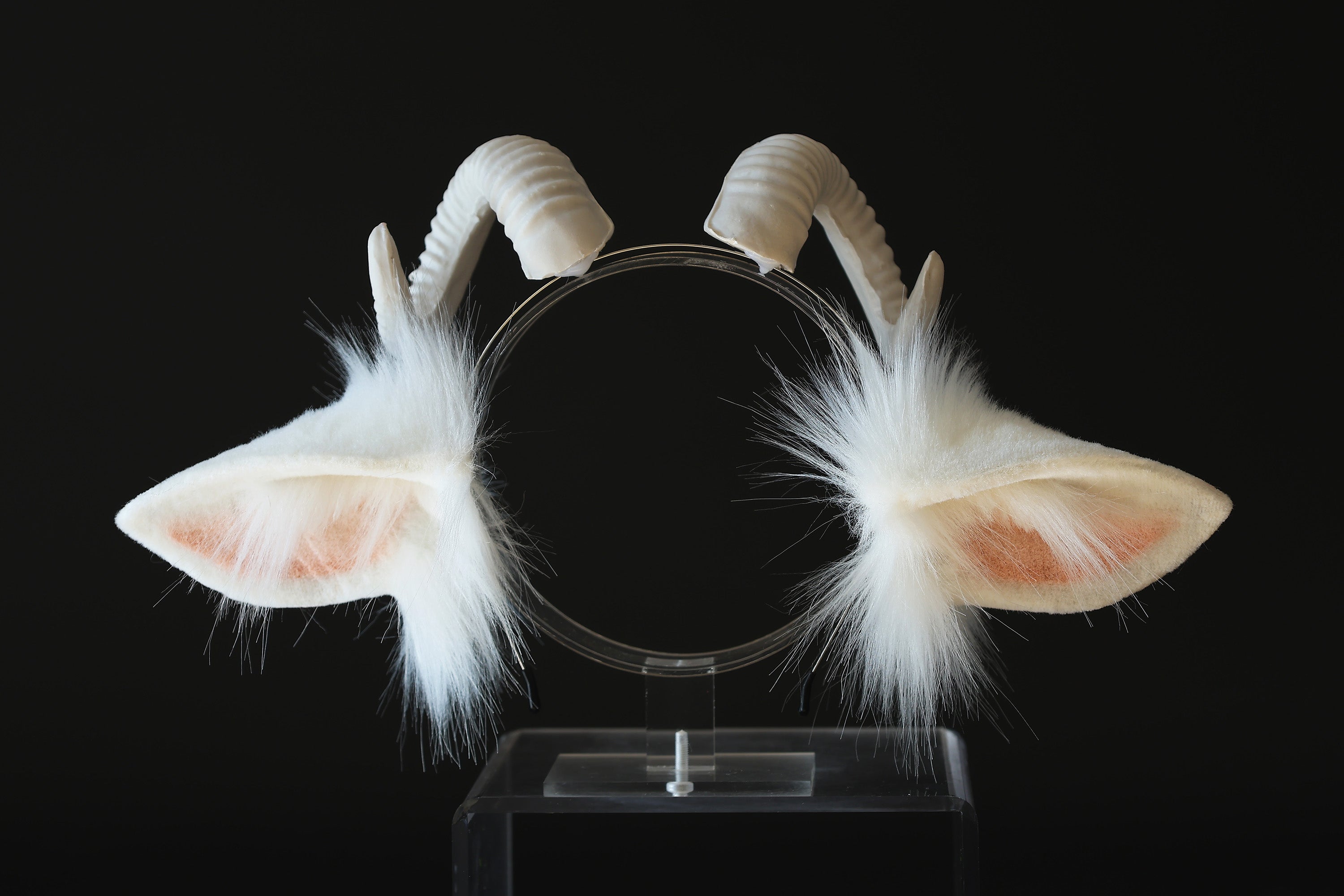 faux fur white sheep ear and tail plug set neko cosplay anime cosplay neko ear and tail kitten play sheep tail butt plug and ear set