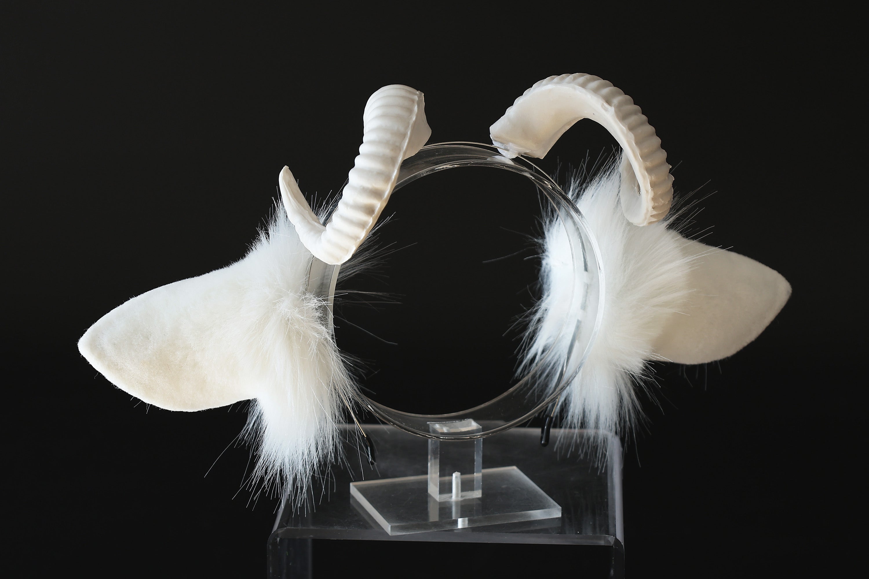 faux fur white sheep ear and tail plug set neko cosplay anime cosplay neko ear and tail kitten play sheep tail butt plug and ear set