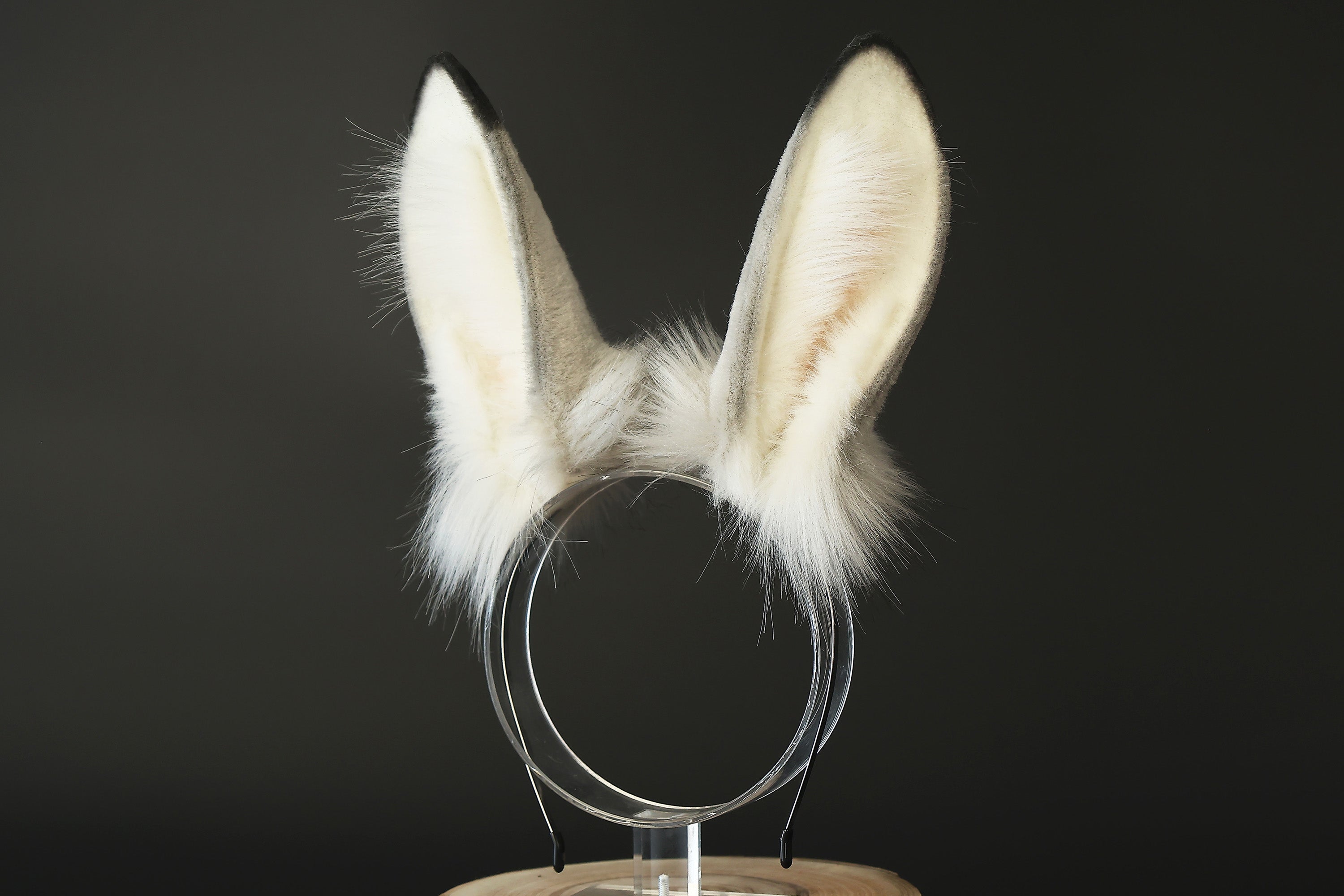 Realistic faux fur bunny ear and tail butt plug bendable bunny ear cosplay gray rabbit ear and tail neko ear petplay anime cosplay bunny kemonomimi