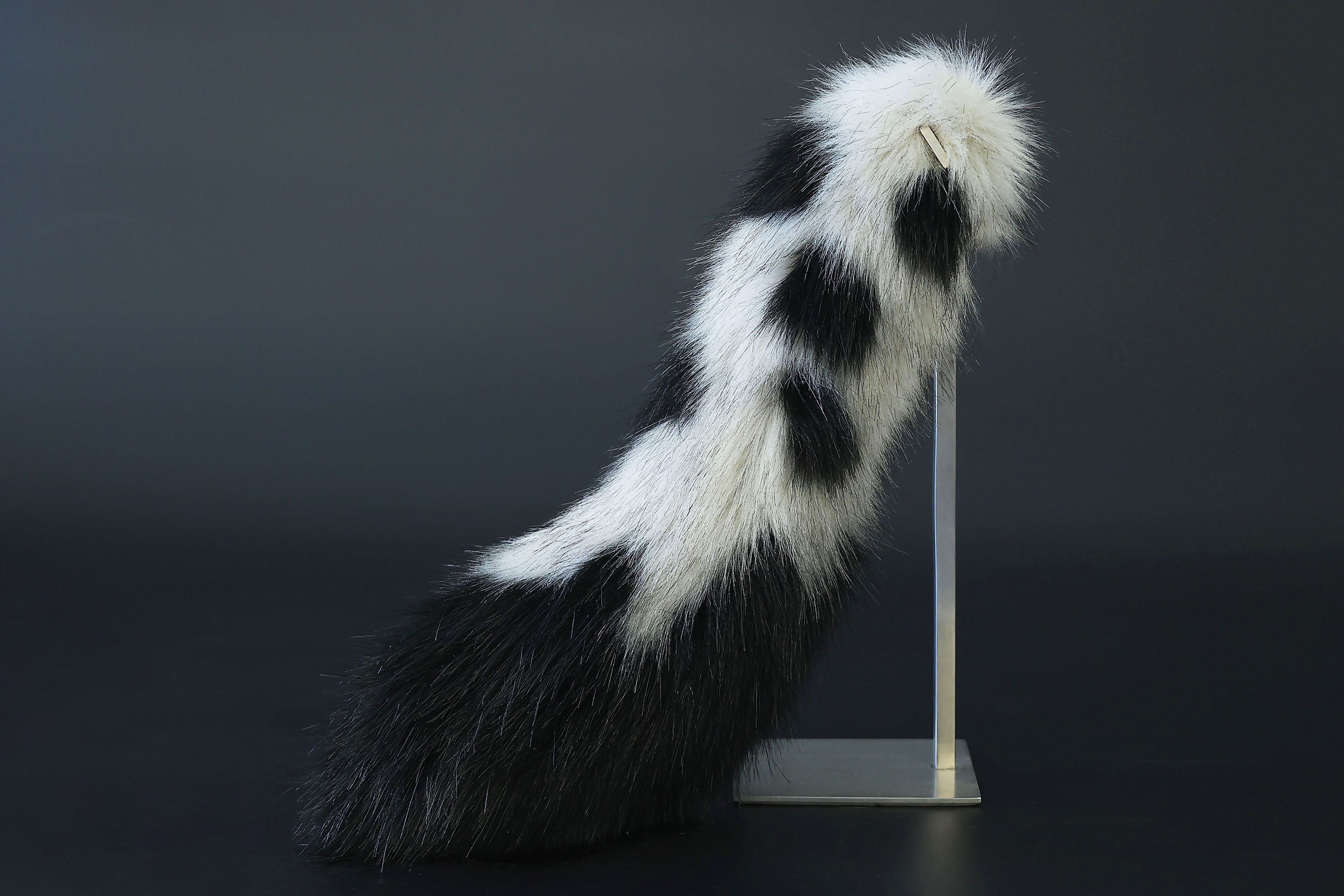 Faux fur spotted hyena ears and tail butt plug costume animal cosplay hyena kemonomimi gray black hyena dog tail and ears therian african wild dog furry