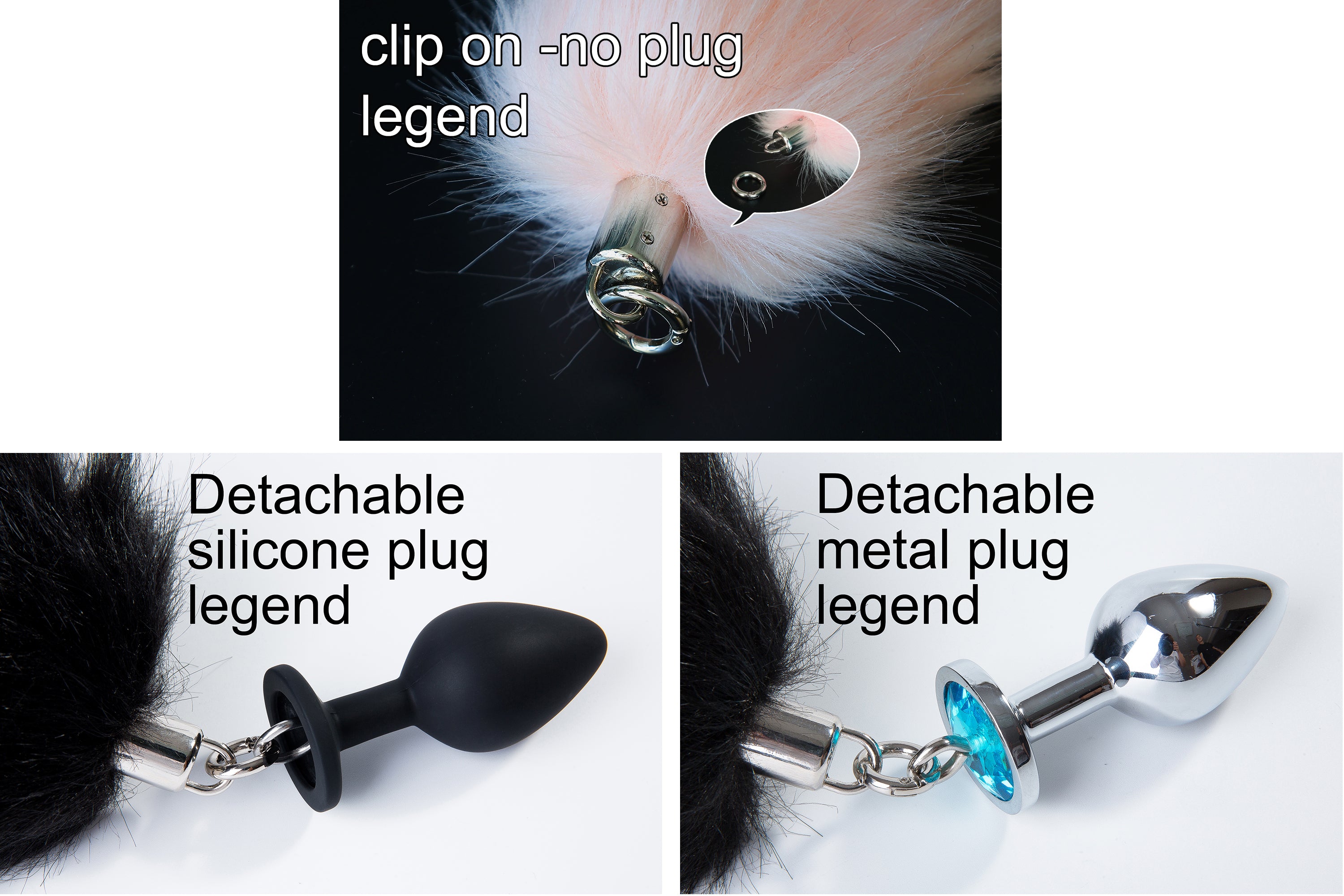 Purple fox tail plug and ear set - fox ear and tail buttplug - wolf tail butt plug - anal plug tail cat ear anime cosplay -mature