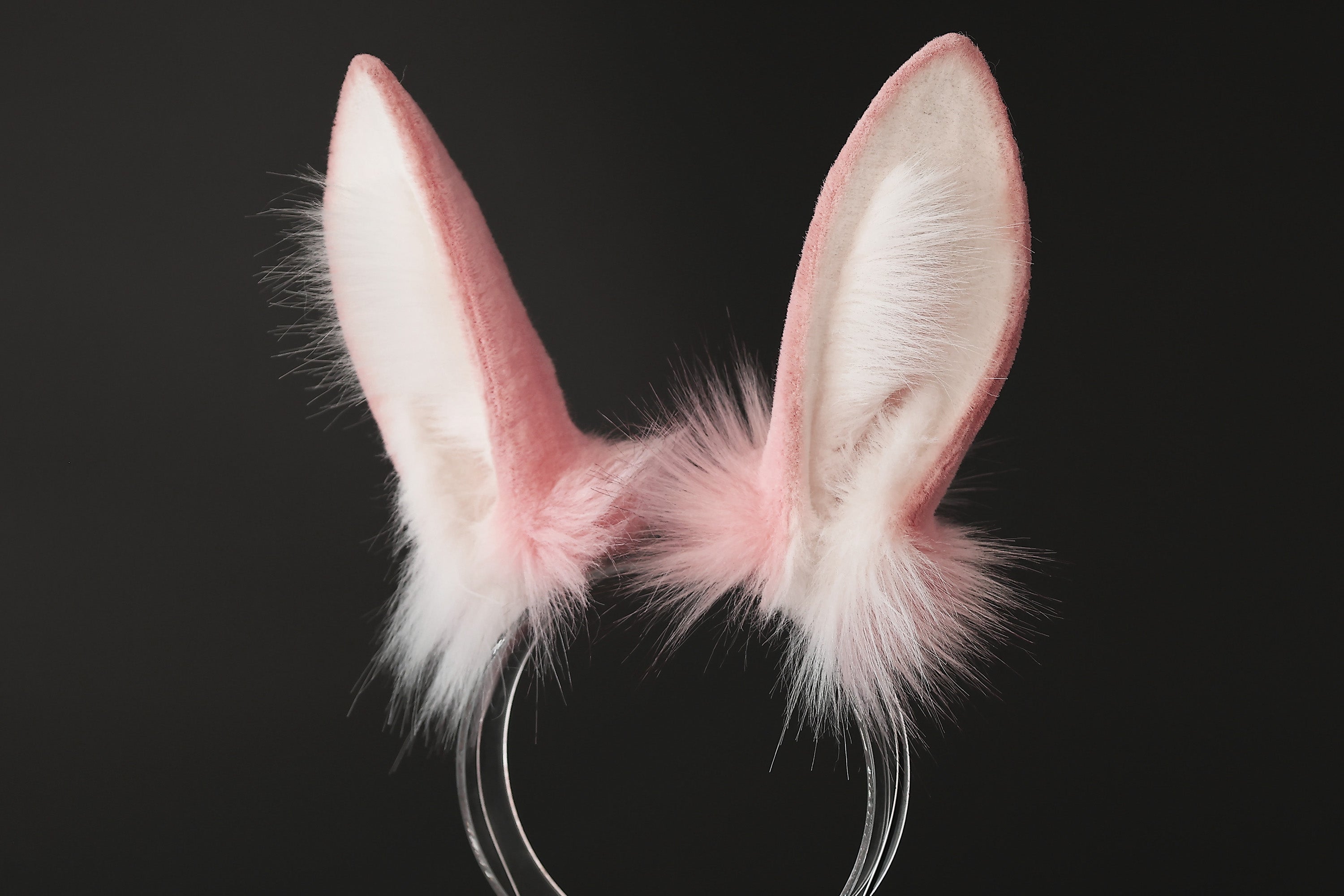 Realistic faux fur bunny ear and tail butt plug bendable bunny ear cosplay white rabbit ear and tail pink white neko ear petplay anime cosplay bunny kemonomimi
