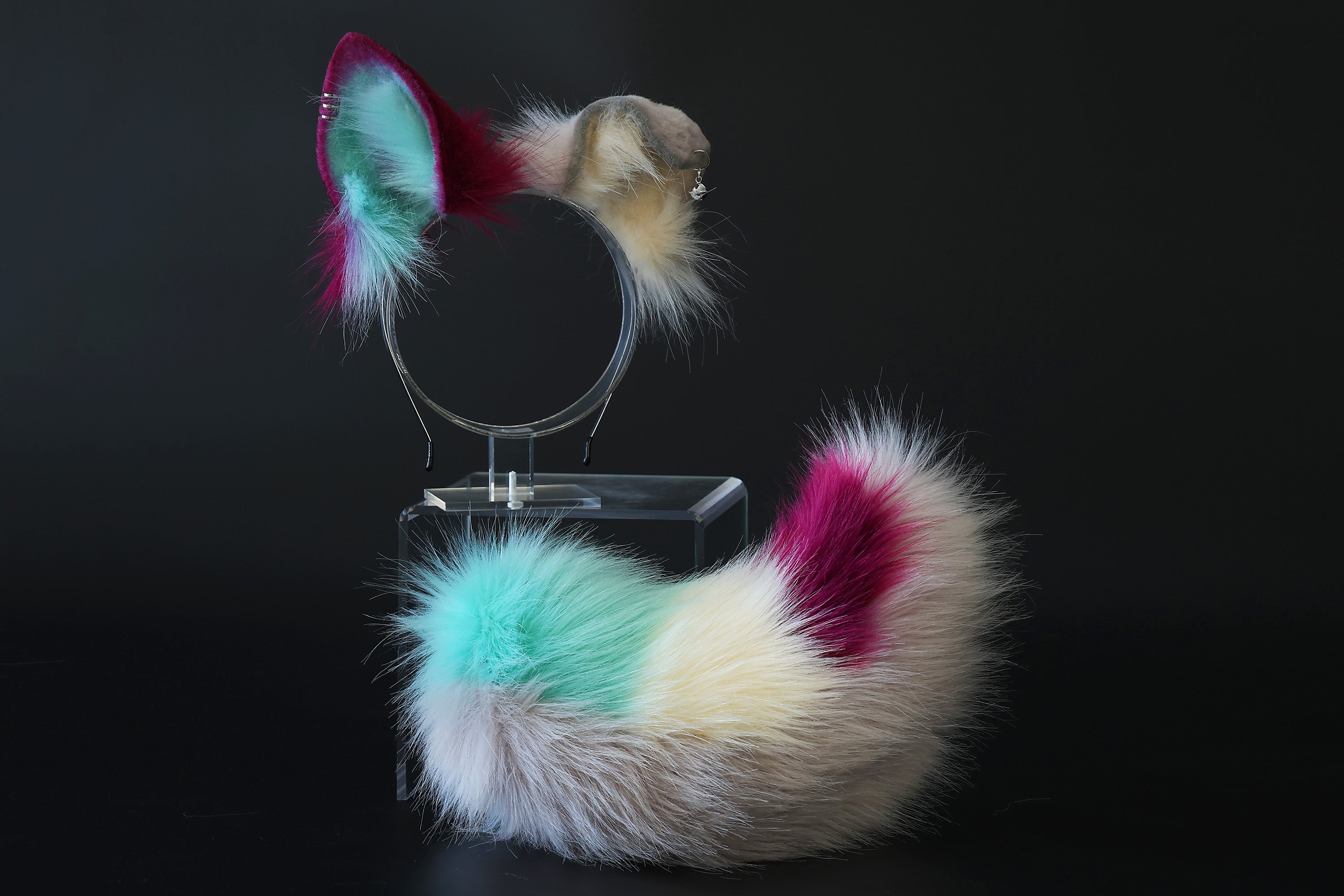 Faux fur shepherd dog tail and ear set Shiba Inu dog ear and tail anime cosplay therian puppy ear tail puppy kemonomimi furry puppy girl