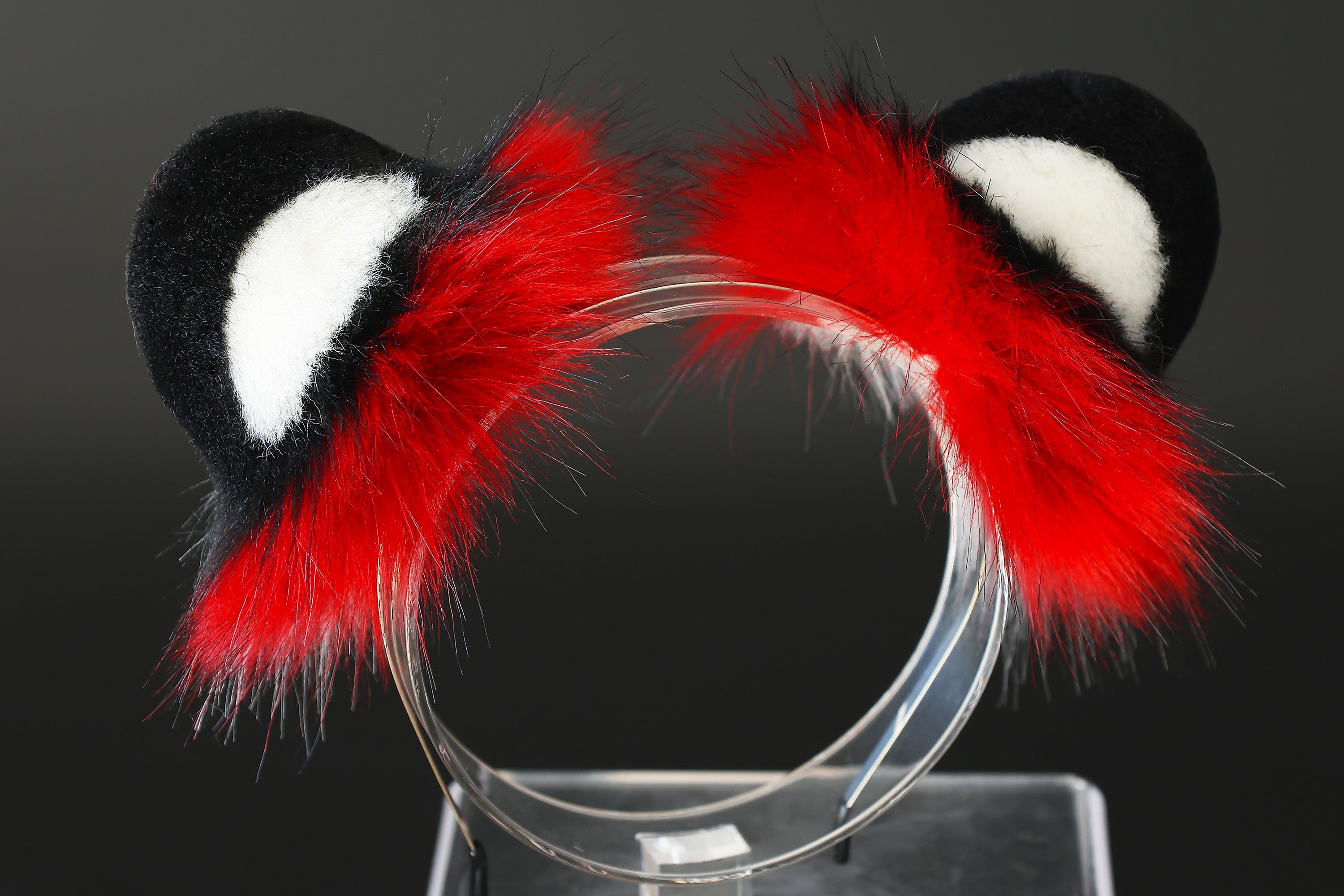 Realistic faux fur red snow leopard ear and tail set anime cosplay leopard tail and ear petplay halloween animal role playing kemonomimi
