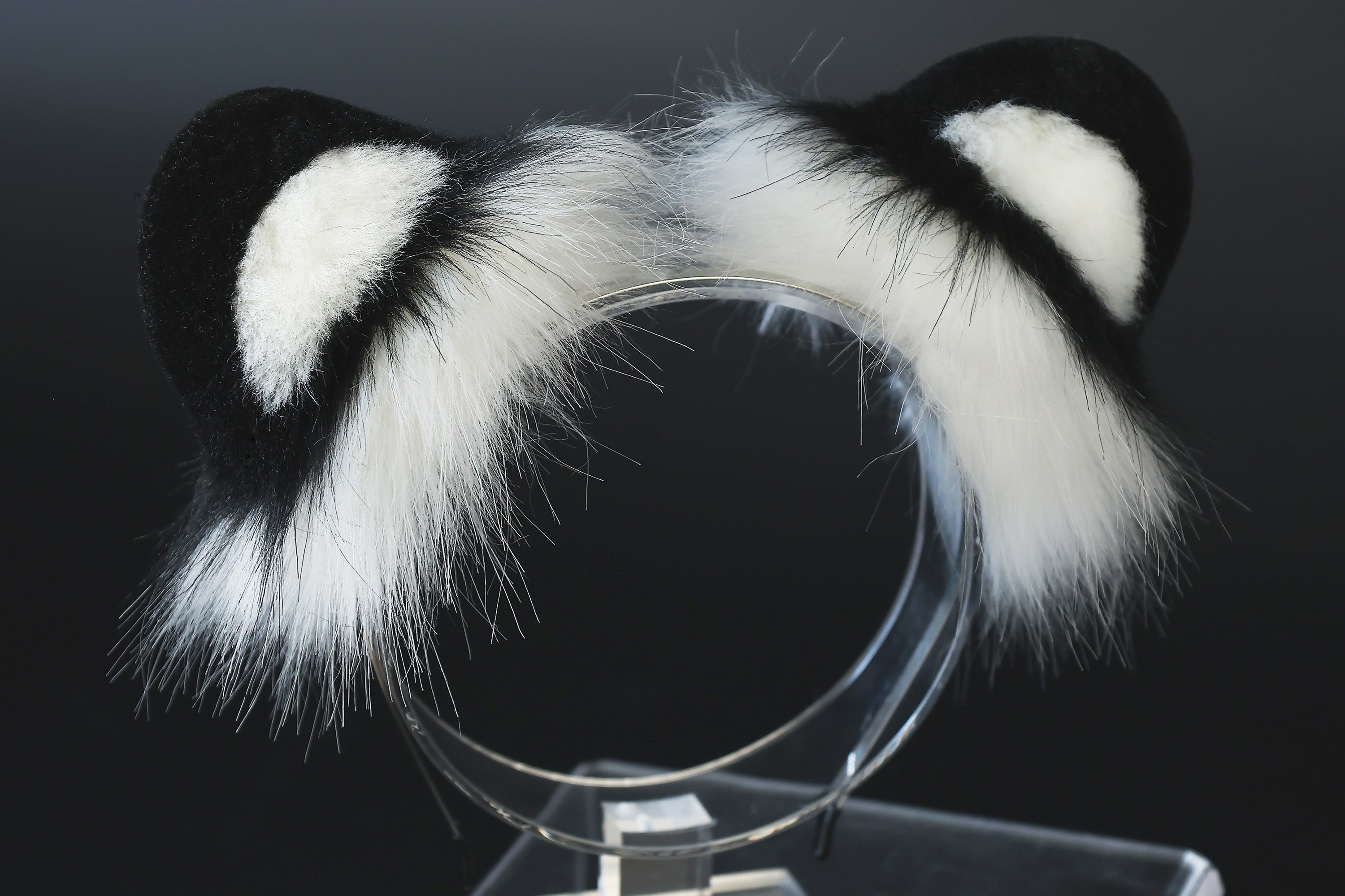 Realistic faux fur white tiger ear and tail set tiger tail and ear therian tiger petplay animal cosplay tail and ear tiger kemonomimi ears
