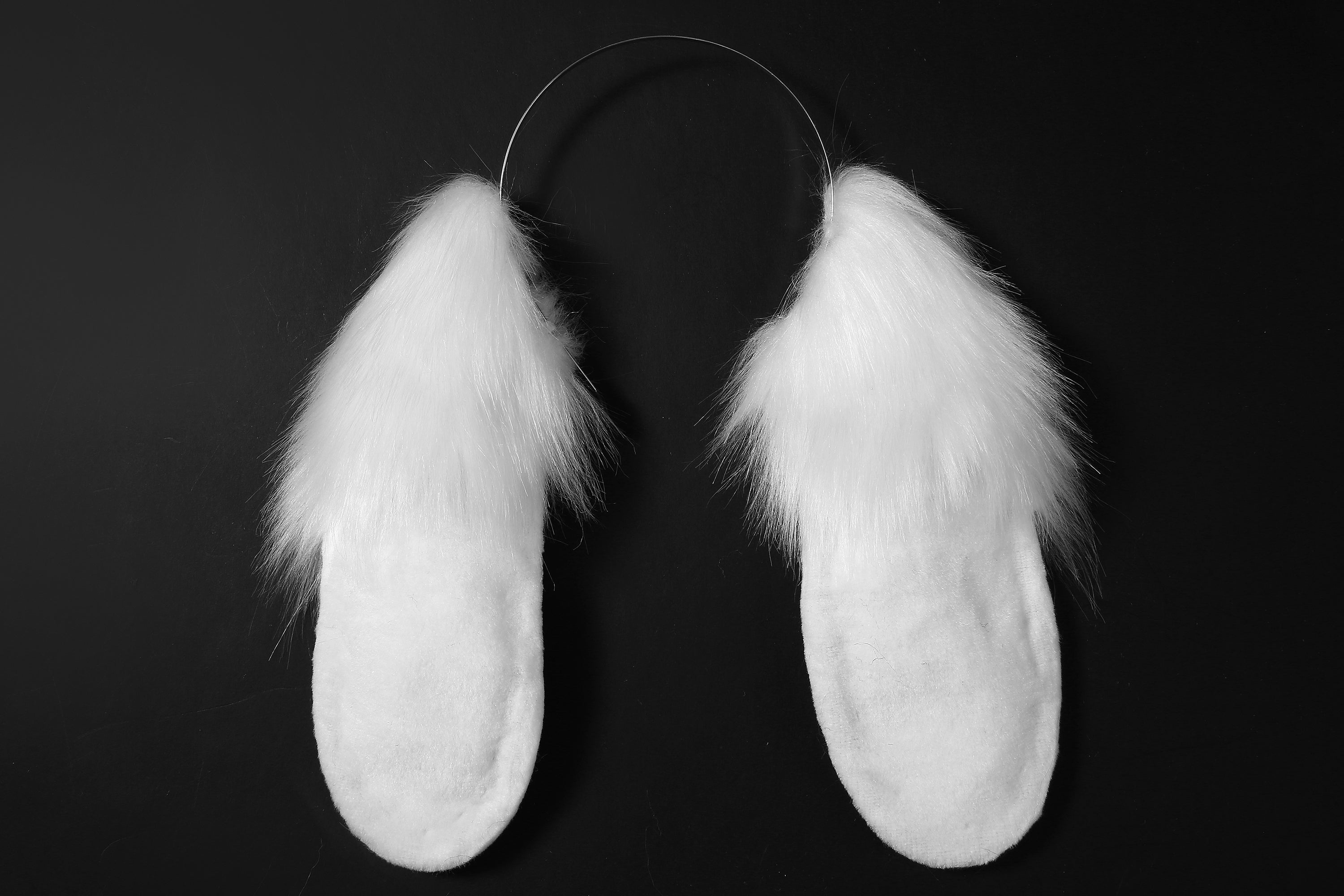 White lop bunny ear and tail plug rabbit