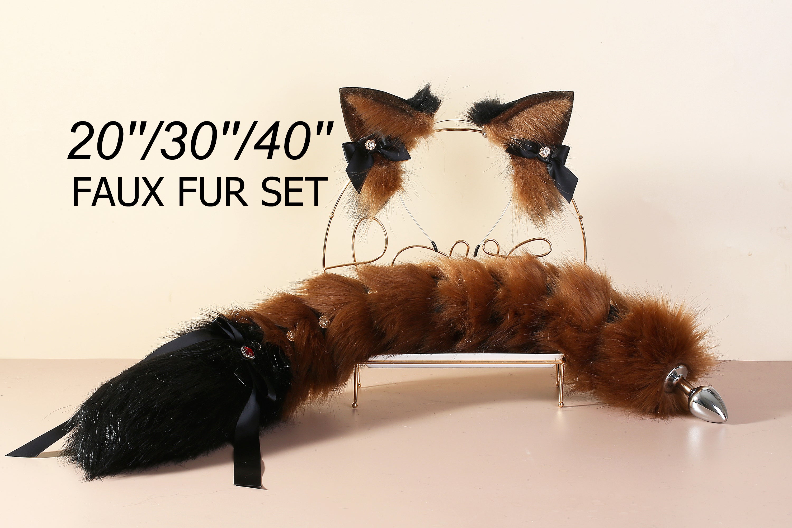 fox ear and tail set fox ear and fox tail butt plug set tail buttplug couple sex toy wolf ear and tail plug  set bdsm anime cosplay mature