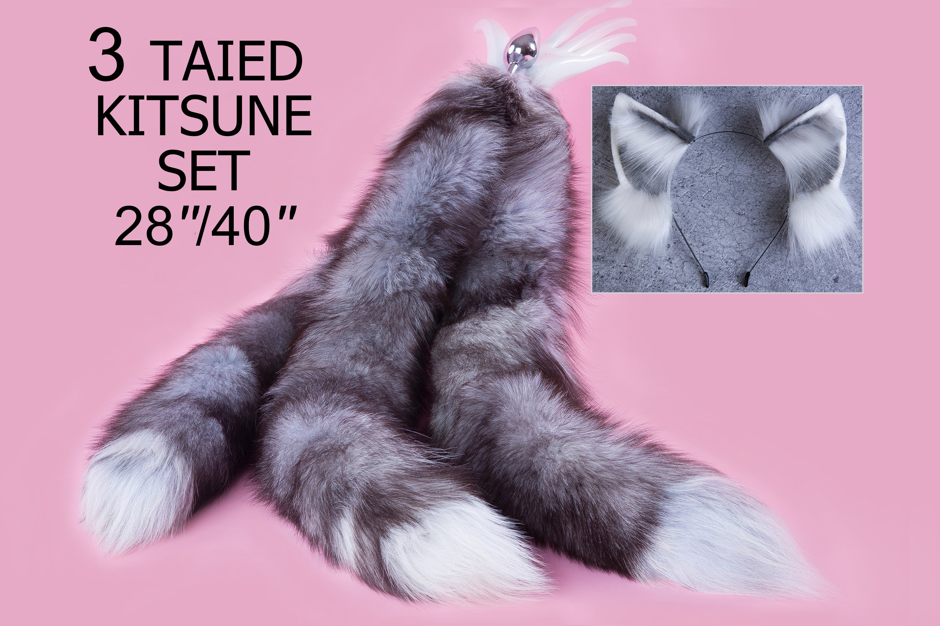 3 Kitsune tail butt plug and ears fox tail pug and fox ear wolf tail b Aliriga 3 Kitsune tail butt plug and ears fox tail pug and fox ear wolf tail b Aliriga