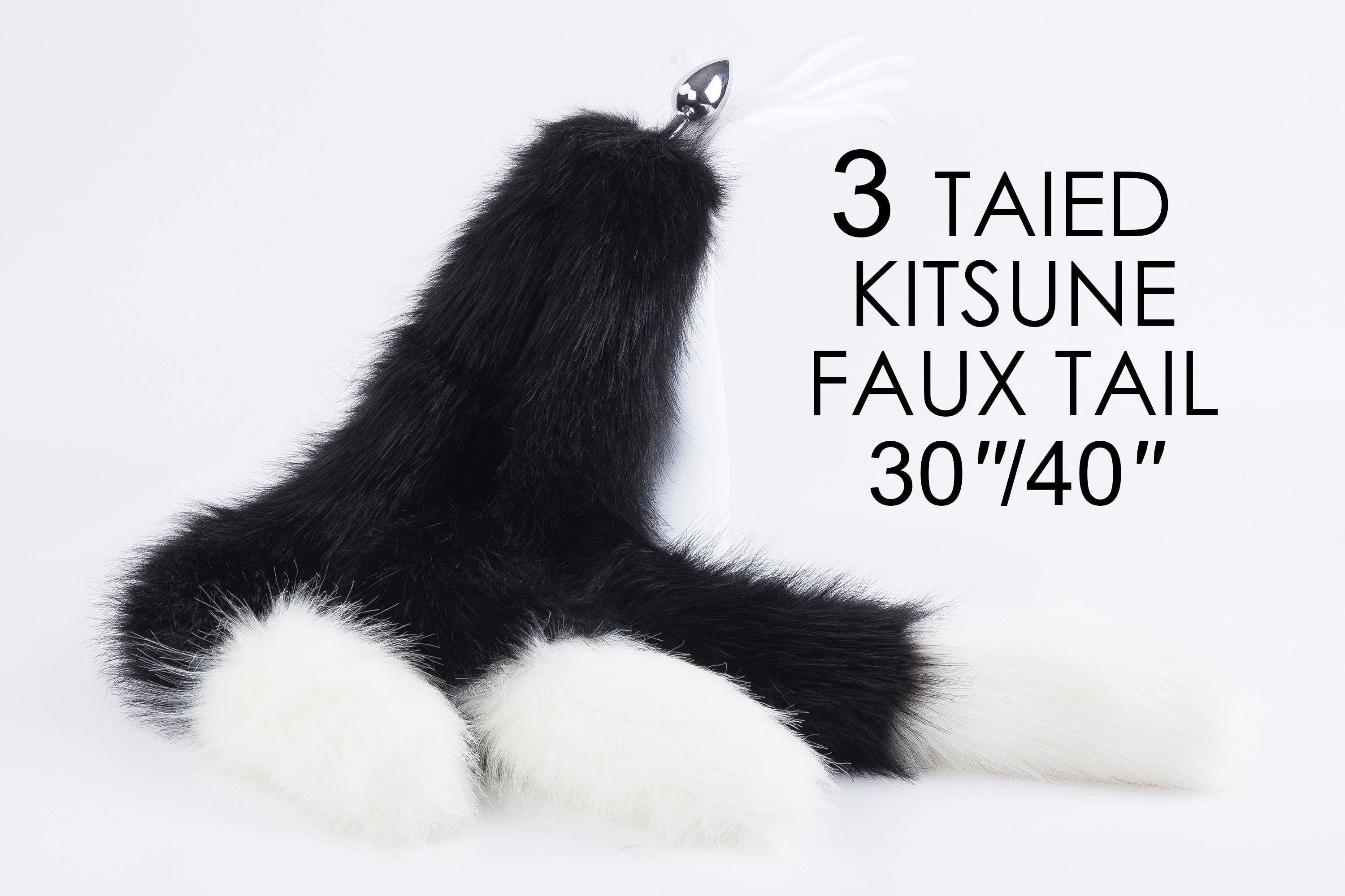 3 tailed kitsune tail plug long fox tail plug and ear fox butt plug tail anal plug fur tail plug bdsm tail dildo ddlg sex toy kitsune