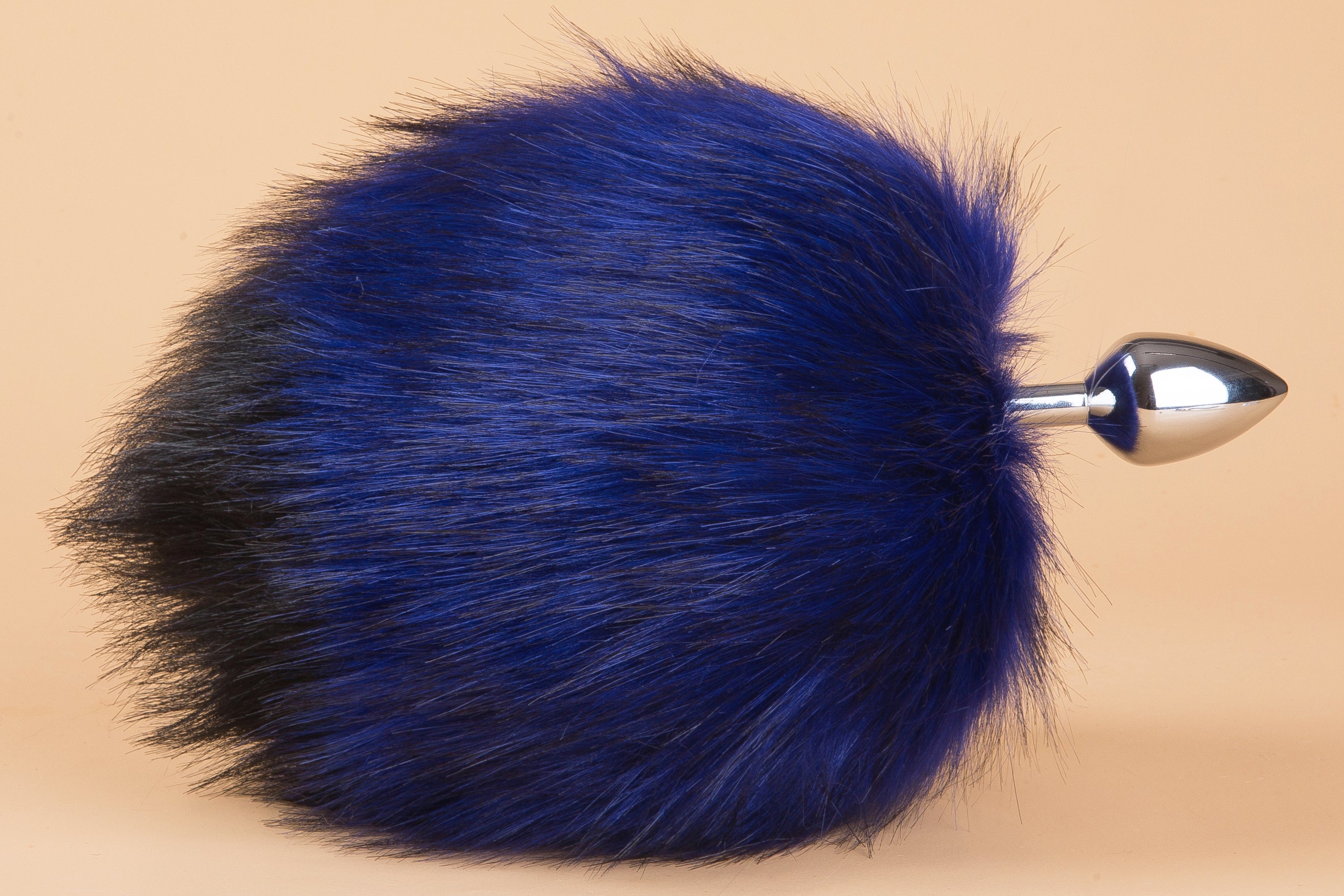 Blue black faux fur bunny tail butt plug rabbit tail buttplug short deer tail plug sextoy petplay kitten play tail cosplay bdsm