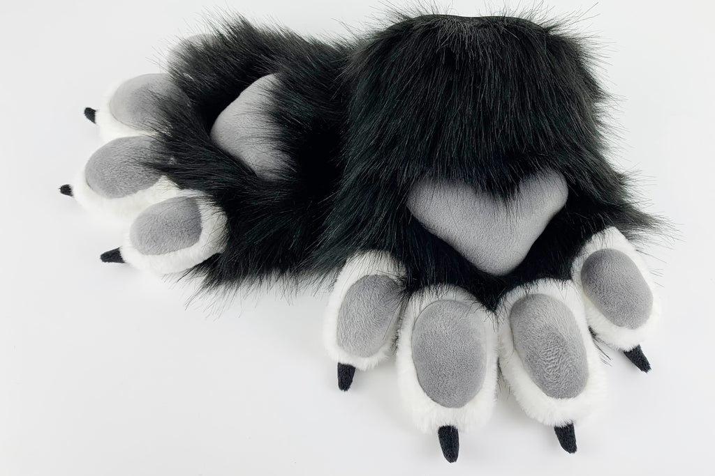 Cat paws gloves costume cosplay realistic faux fur fluffy fox