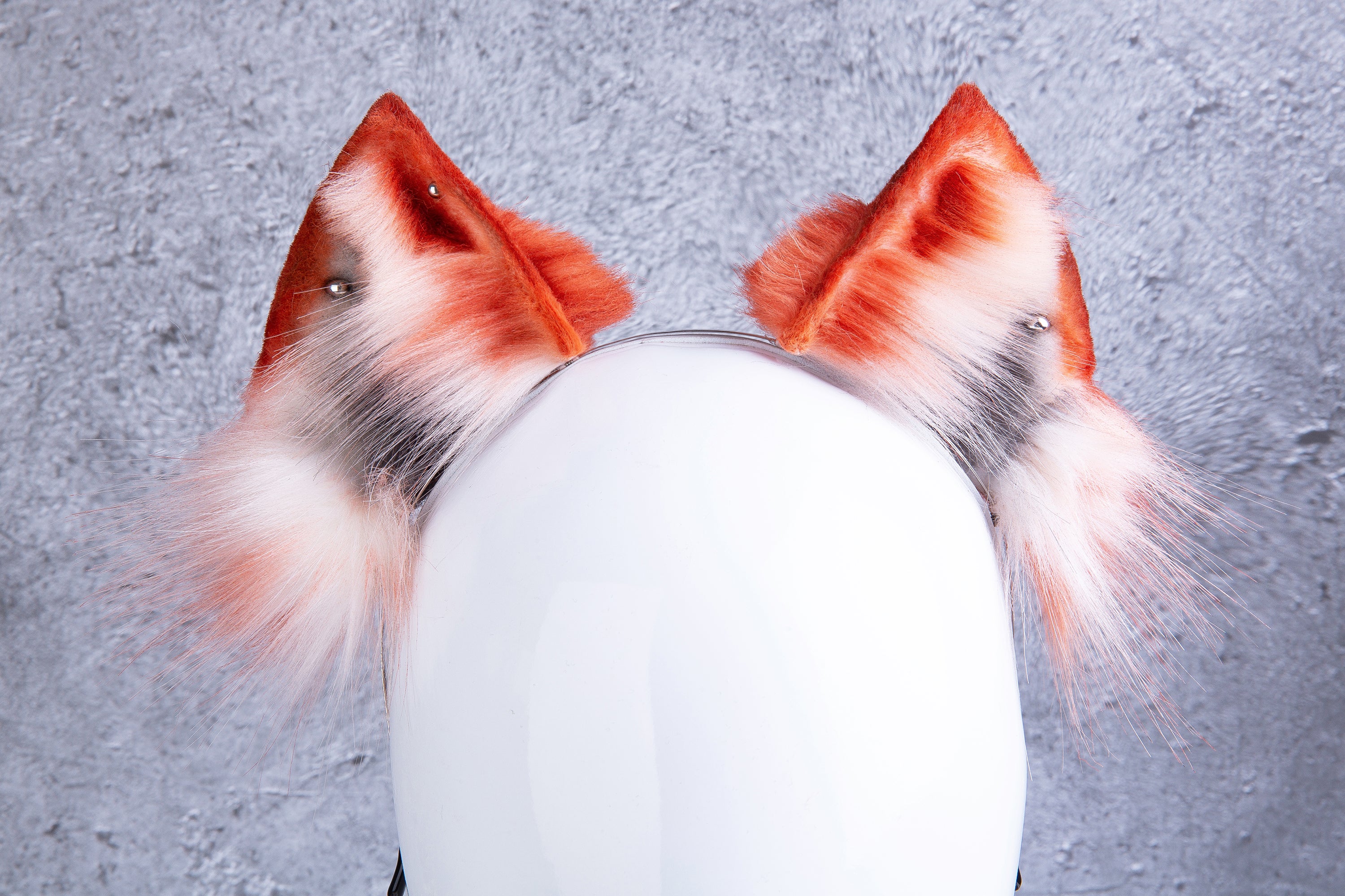 Orange wolf ear faux fur fox ear kitten ear neko ear anime cosplay ear cat ear headband petplay ear kittenplay ear neko cosplay animal ear