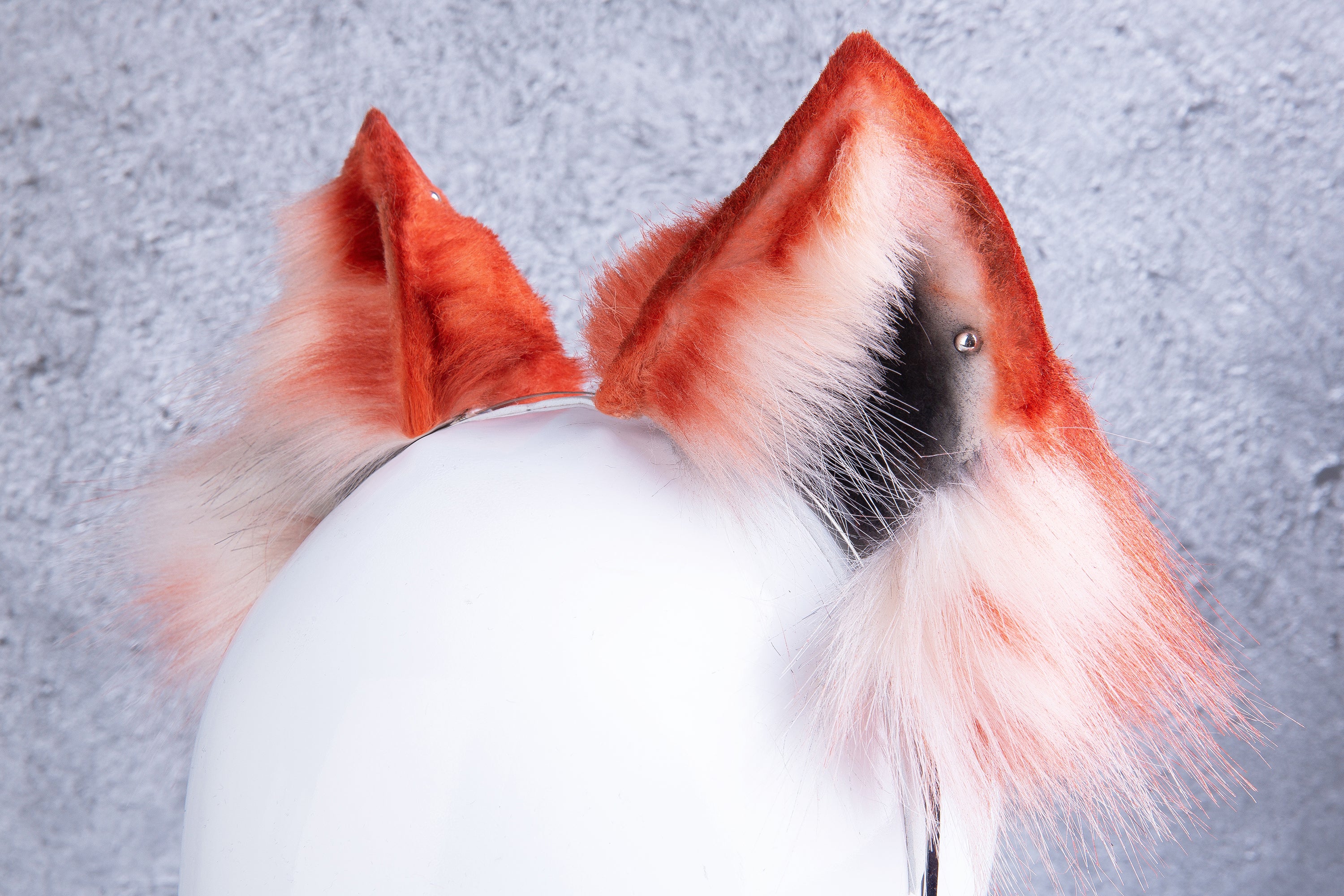 Orange wolf ear faux fur fox ear kitten ear neko ear anime cosplay ear cat ear headband petplay ear kittenplay ear neko cosplay animal ear