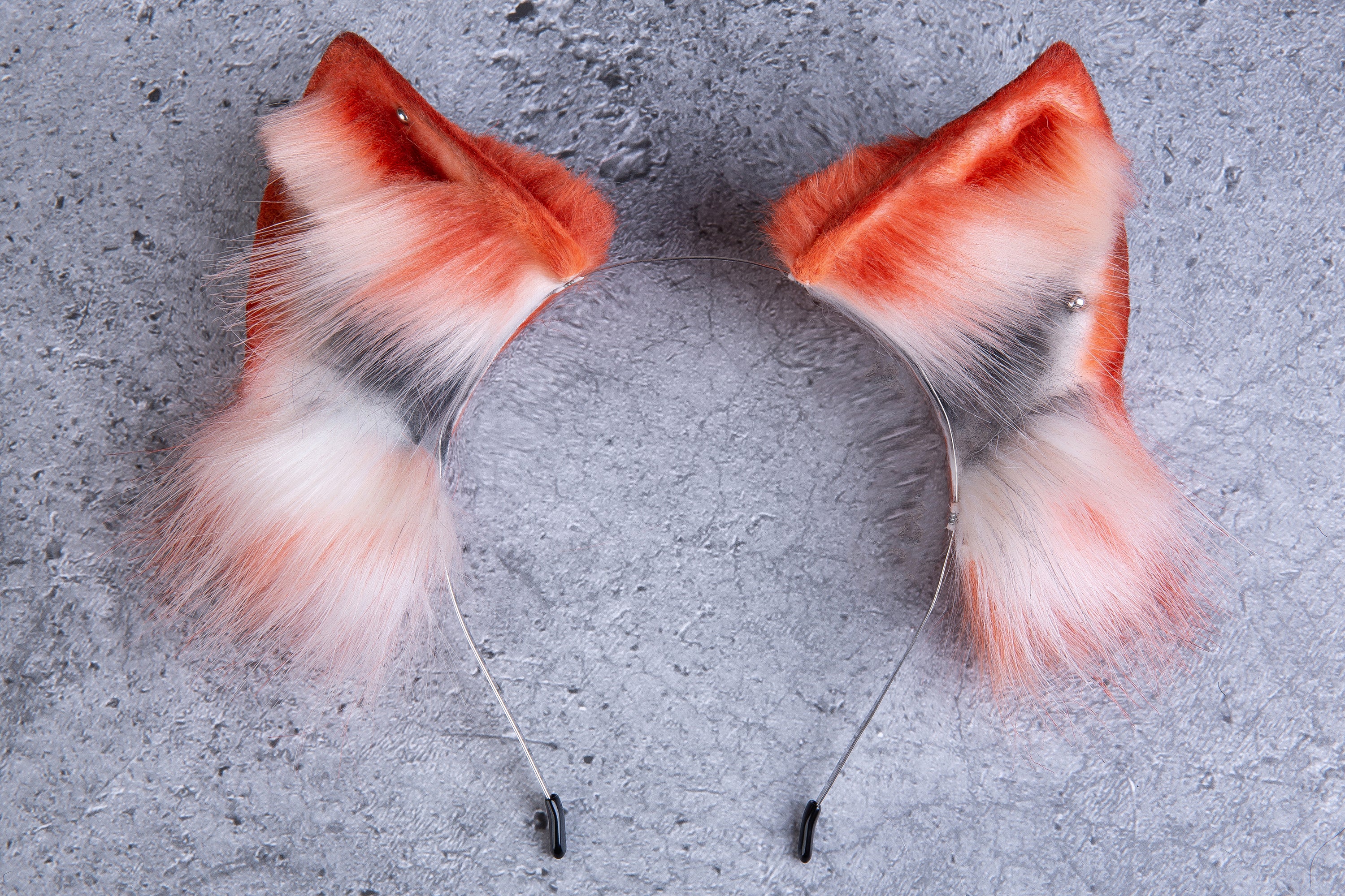 Orange wolf ear faux fur fox ear kitten ear neko ear anime cosplay ear cat ear headband petplay ear kittenplay ear neko cosplay animal ear