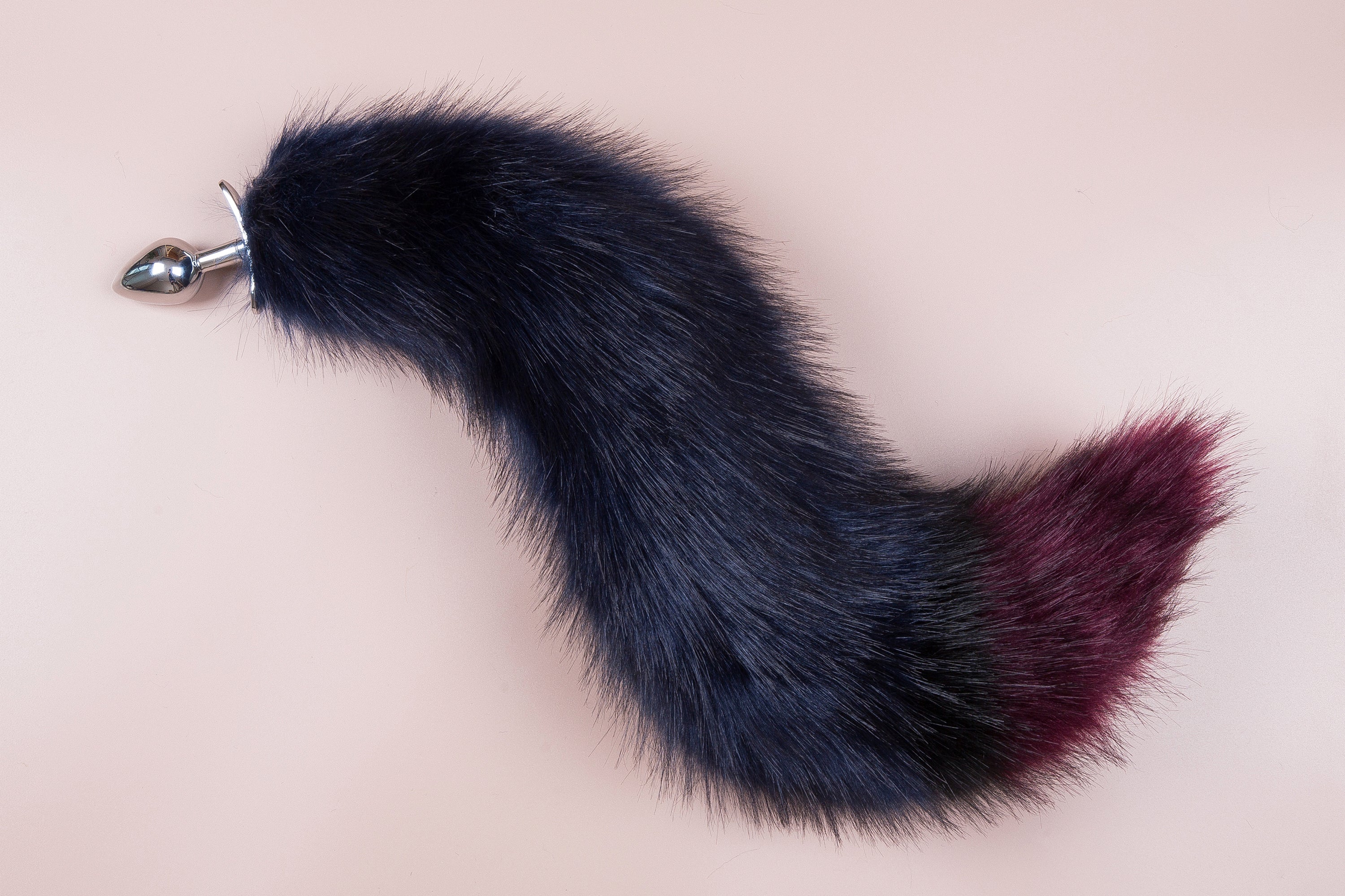 faux fur curvy fox tail plug and ear and tail plug set wolf tail buttplug and ear kitten play set cosplay ear and tail plug T shaped