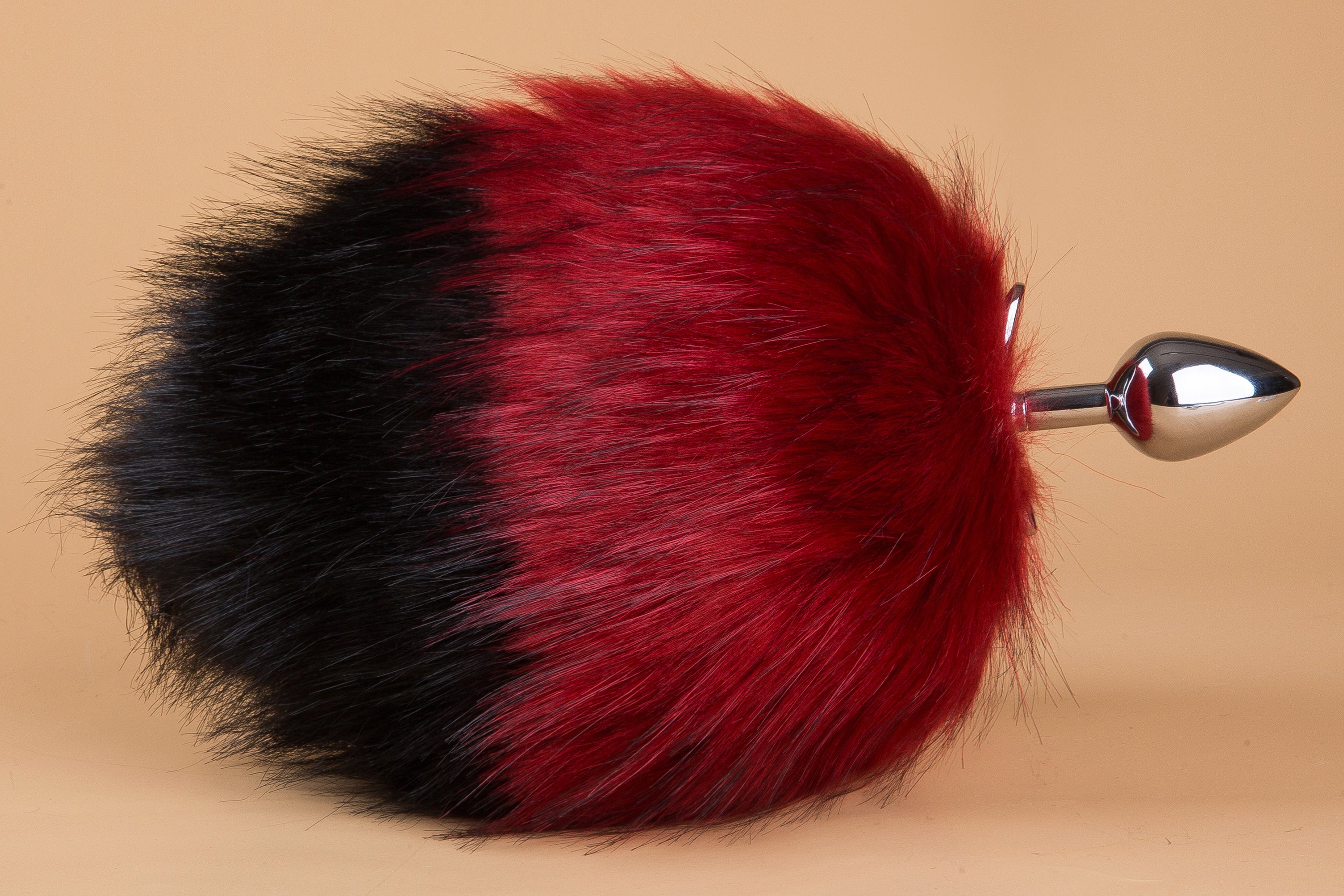 Red and black bunny tail butt plug tail deer tail plug kitten rabbit tail plug short tail bdsm sex toy petplay neko cosplay anime