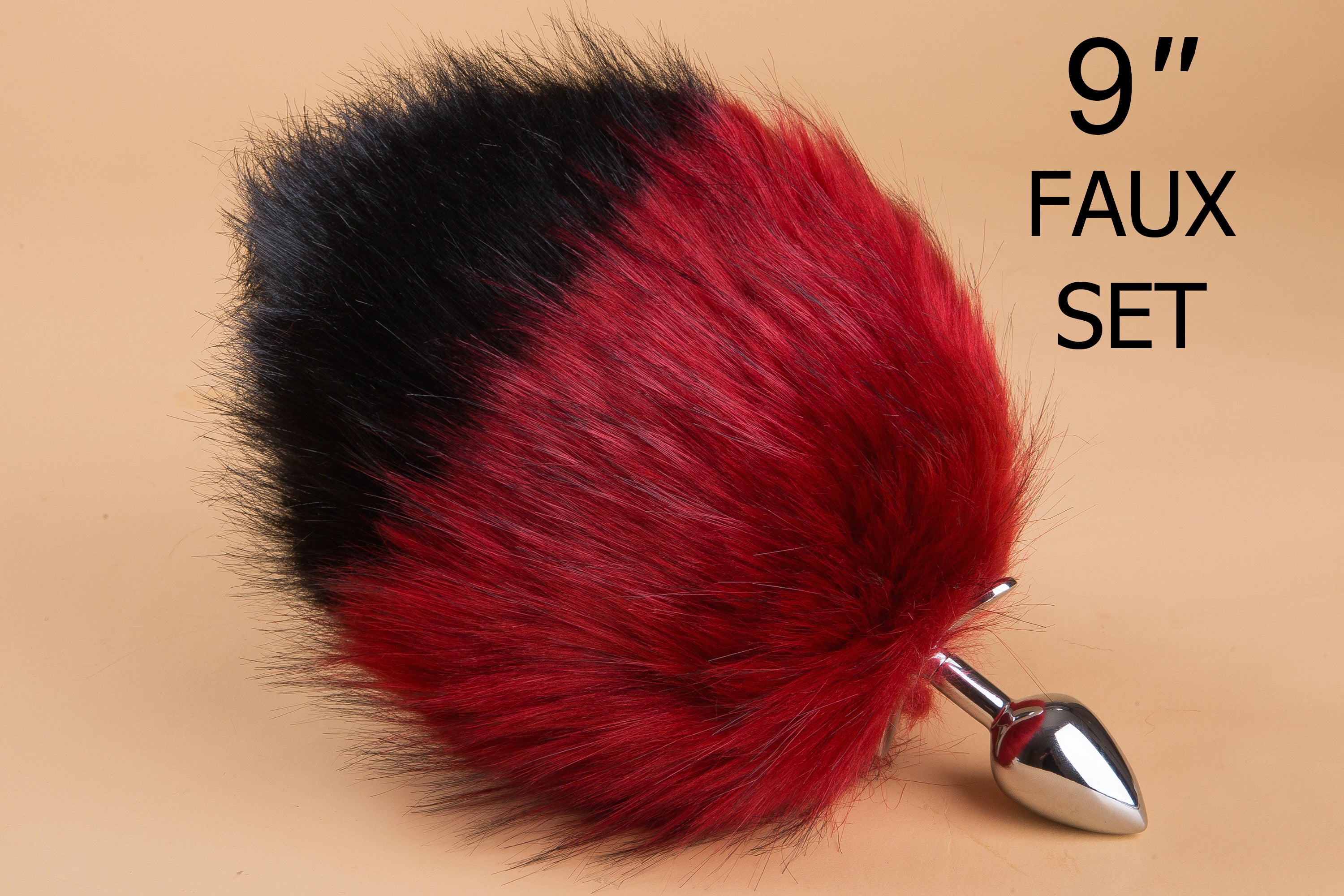 Red and black bunny tail butt plug tail deer tail plug kitten rabbit tail plug short tail bdsm sex toy petplay neko cosplay anime