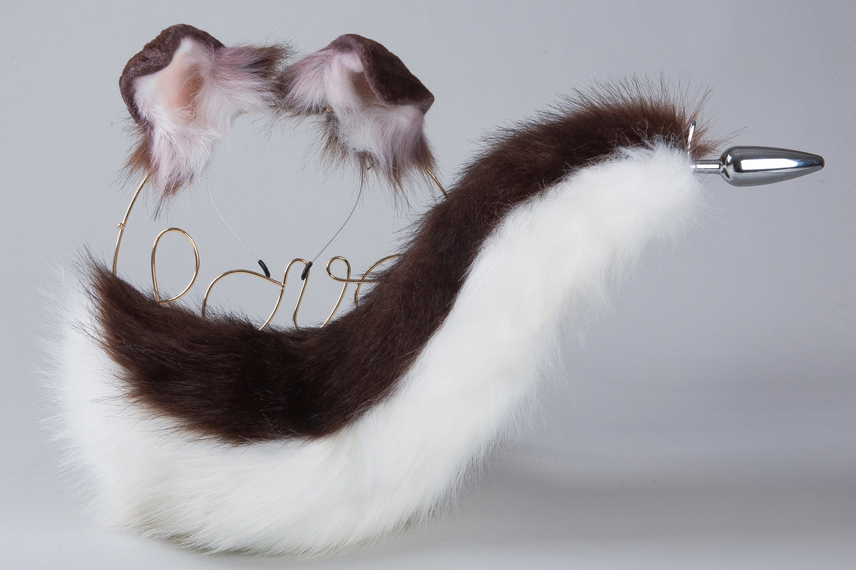 Sheepdog set fox tail plug and ear wolf tail butt plug and ear kitten ...