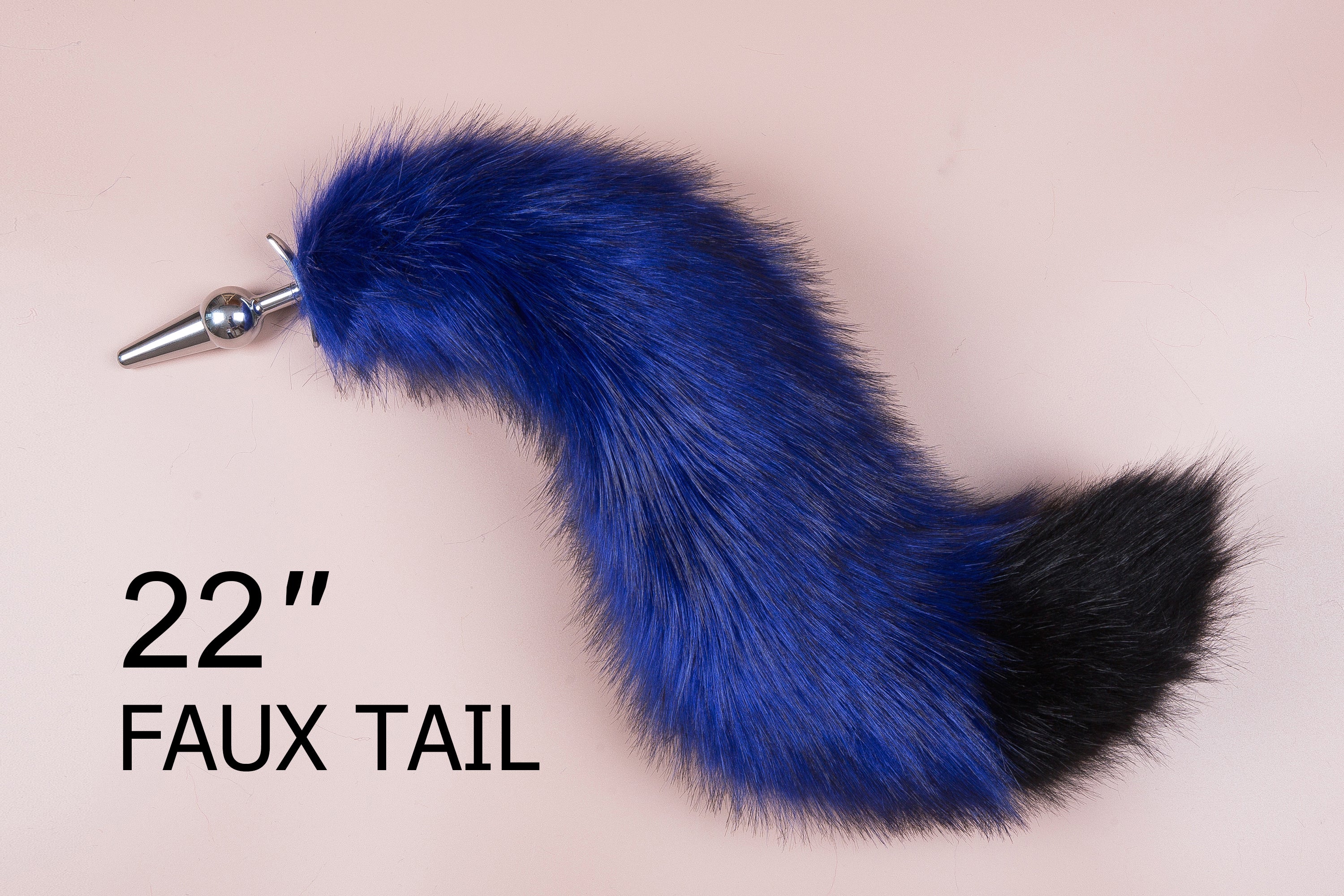 black and blue fox tail plug and ear neko ear and tail set neko cosplay anime wolf tail buttplug and ear kitten ear and tail plug set