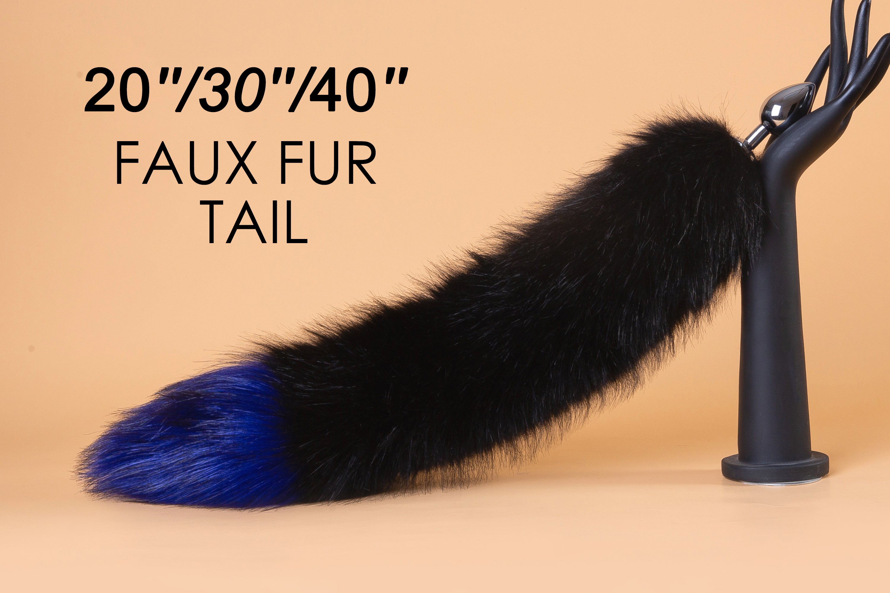 black blue fox tail plug and ear kittenplay ear faux wolf tail buttplug and ear neko kitten cosplay petplay fox tail buttplug bdsm