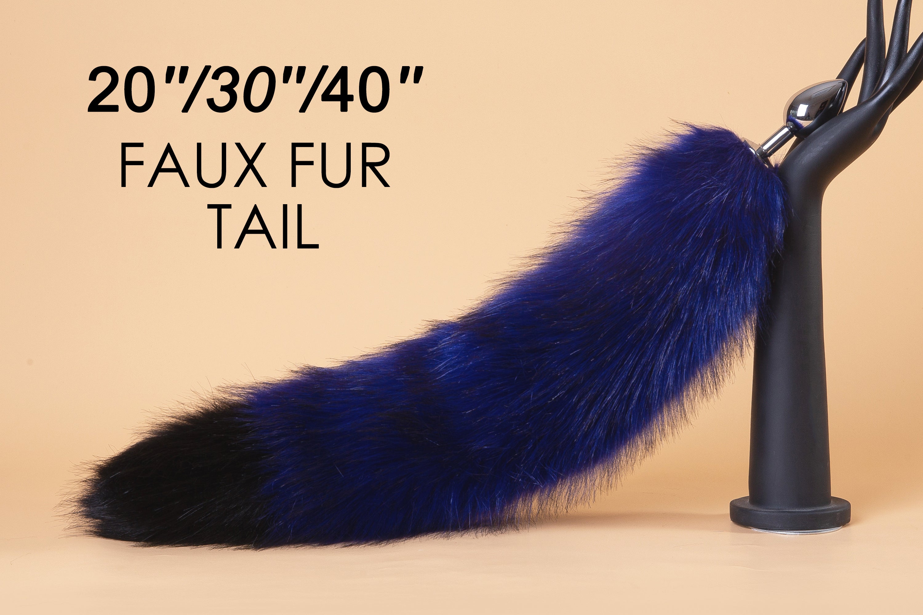 blue black fox tail plug and ear kittenplay ear faux wolf tail buttplug and ear neko kitten cosplay petplay fox tail buttplug bdsm