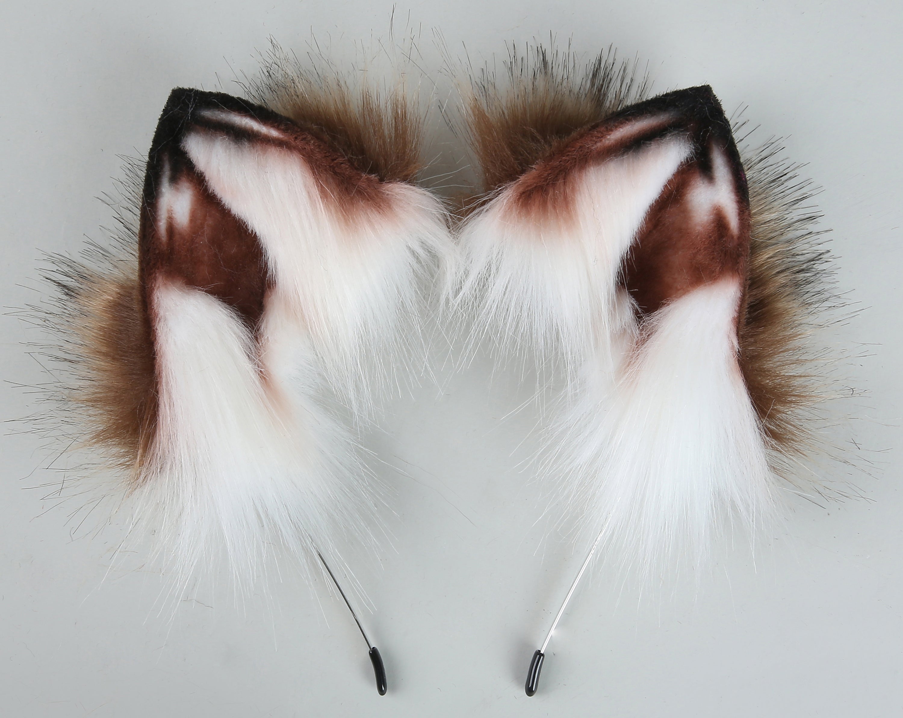 brown black tug tail plug and ear set faux fur fox tail butt plug wolf tail buttplug ddlg sex toy bdsm cat tail plug bondage petplay